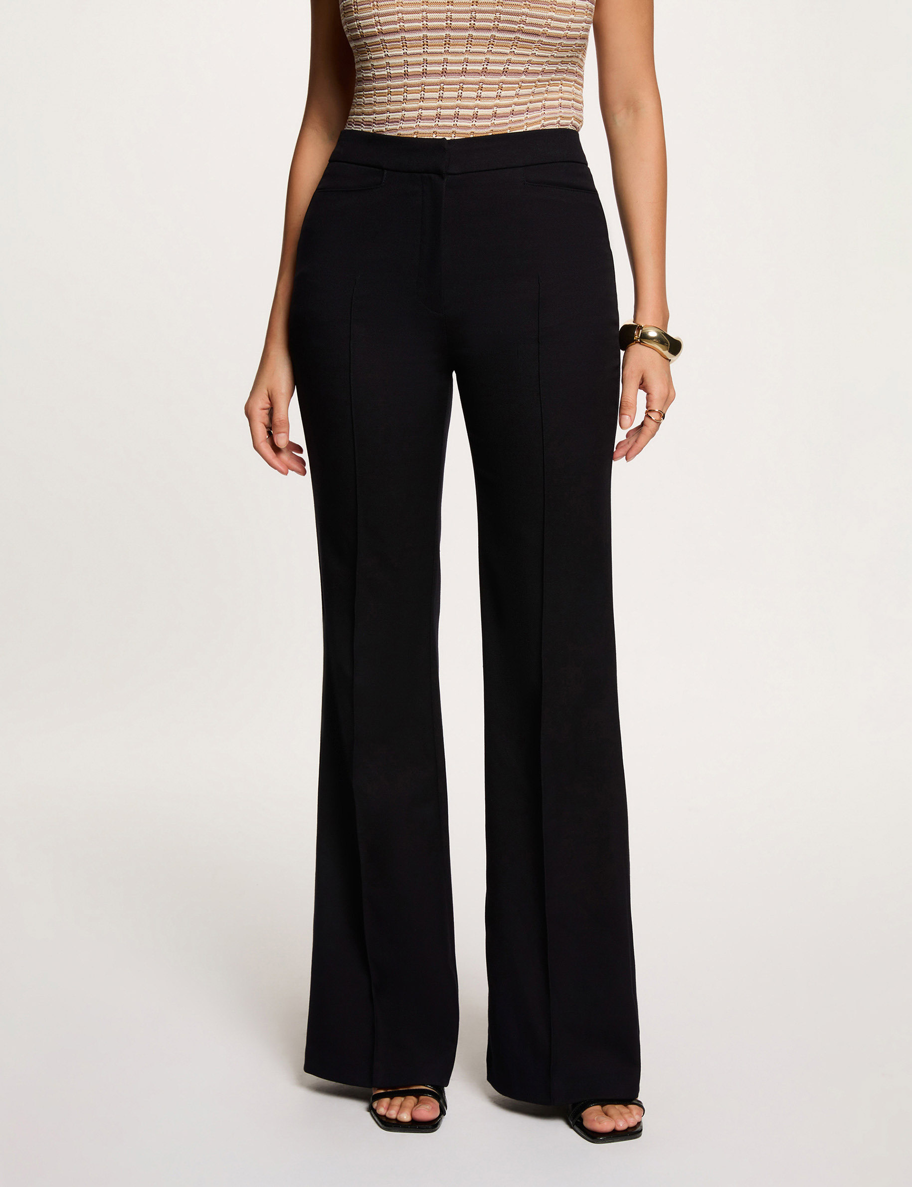 Bootcut trousers navy blue women