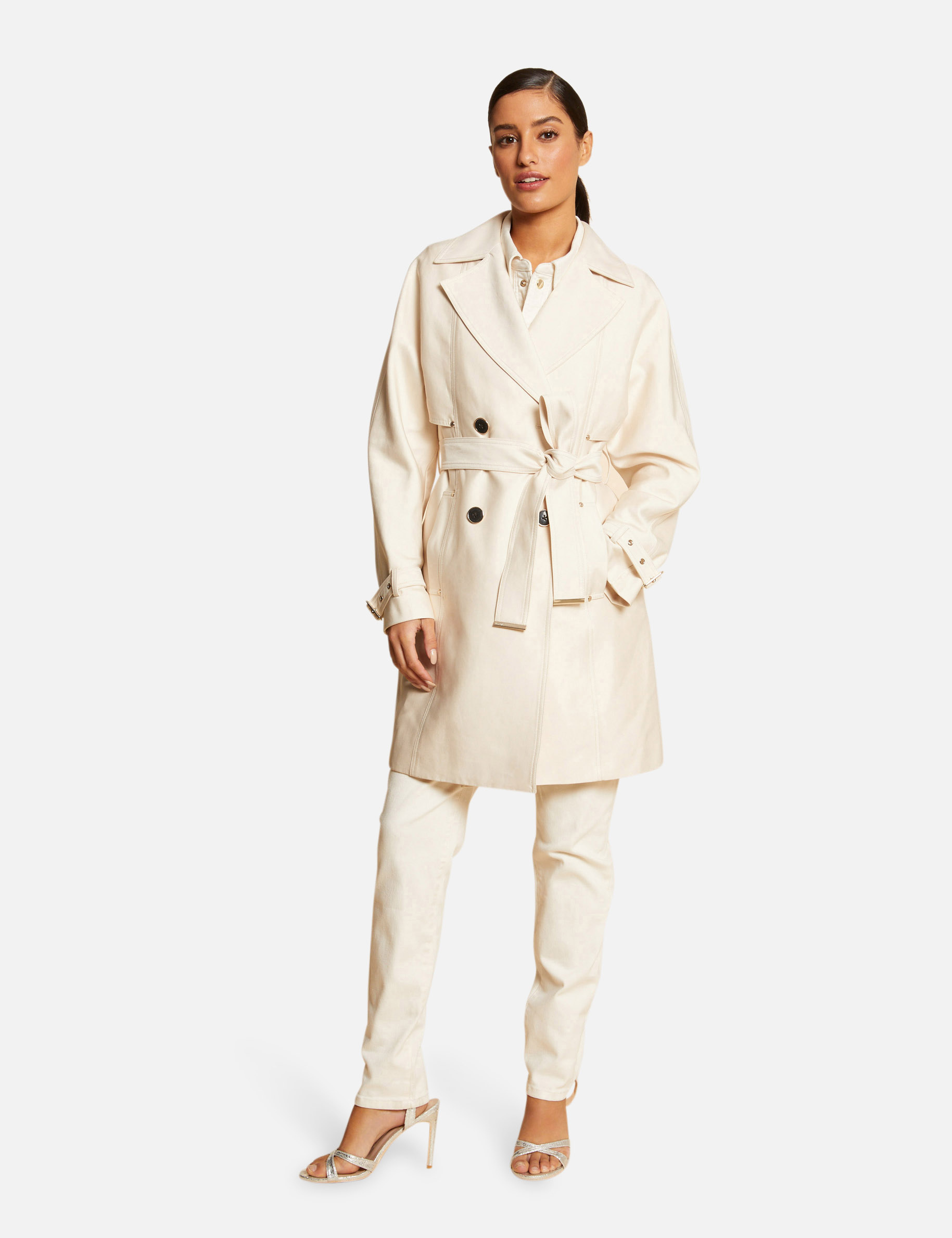 Straight belted trenchcoat  ladies'