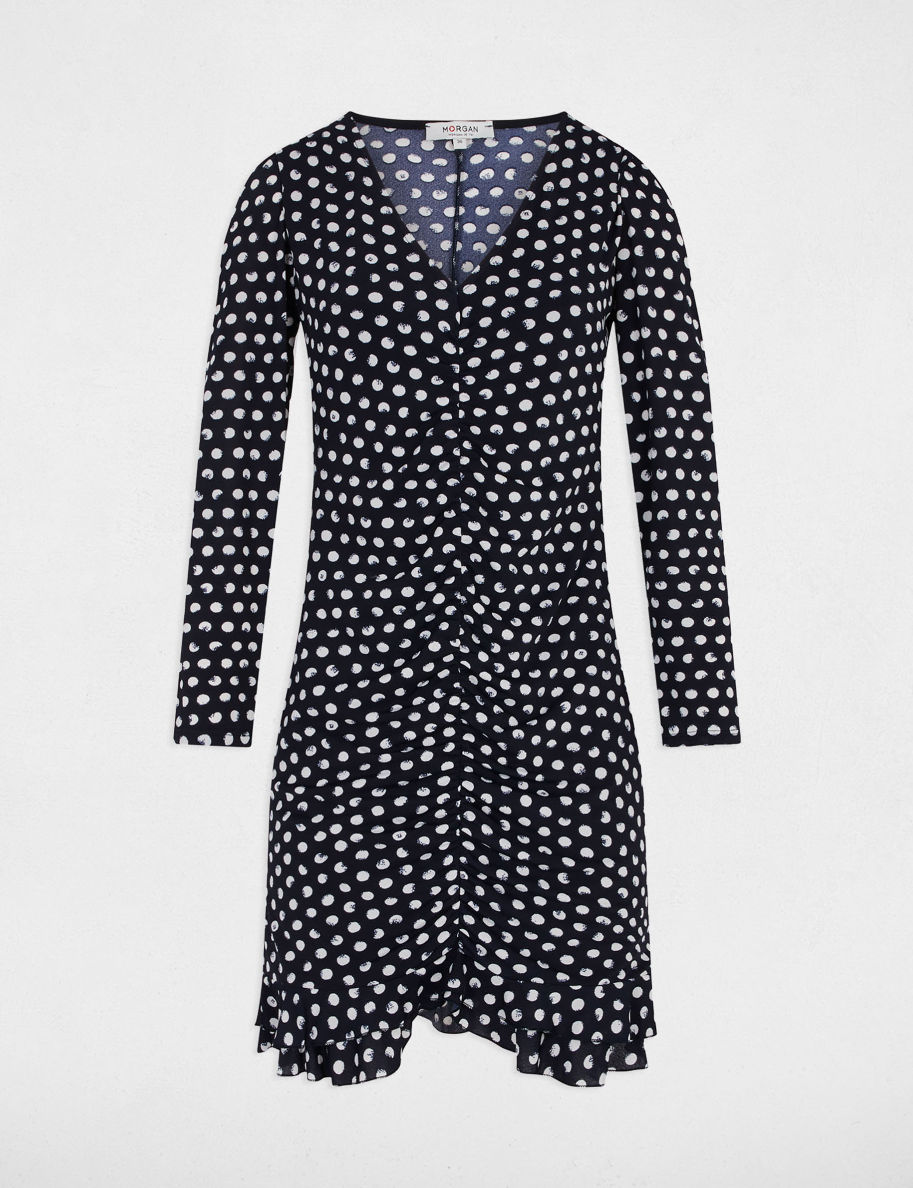robe courte ajustee a pois multicolore femme Robe courte ajustée à pois multicolore femme