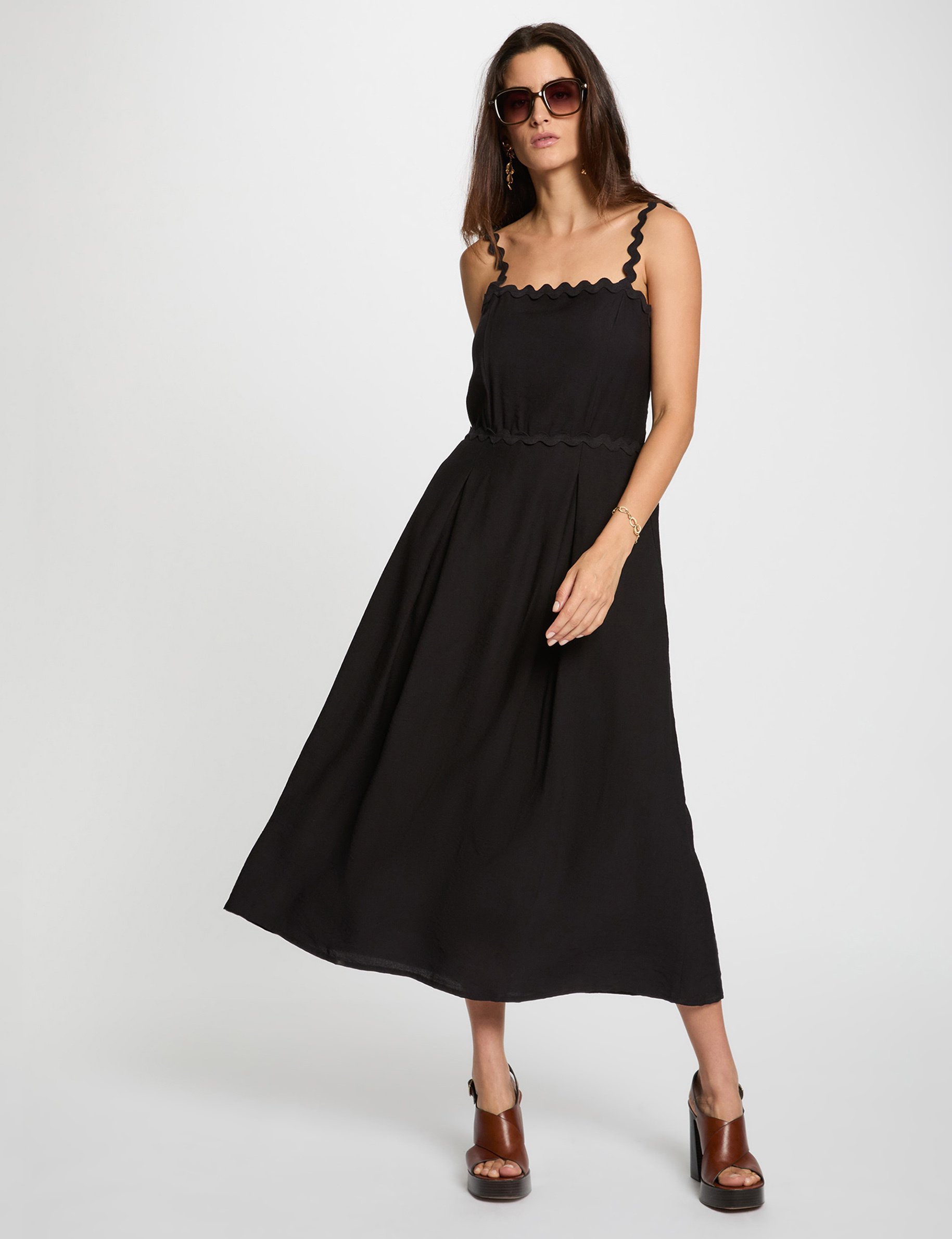 fitted dress with fancy straps black women Fitted dress with fancy straps black women