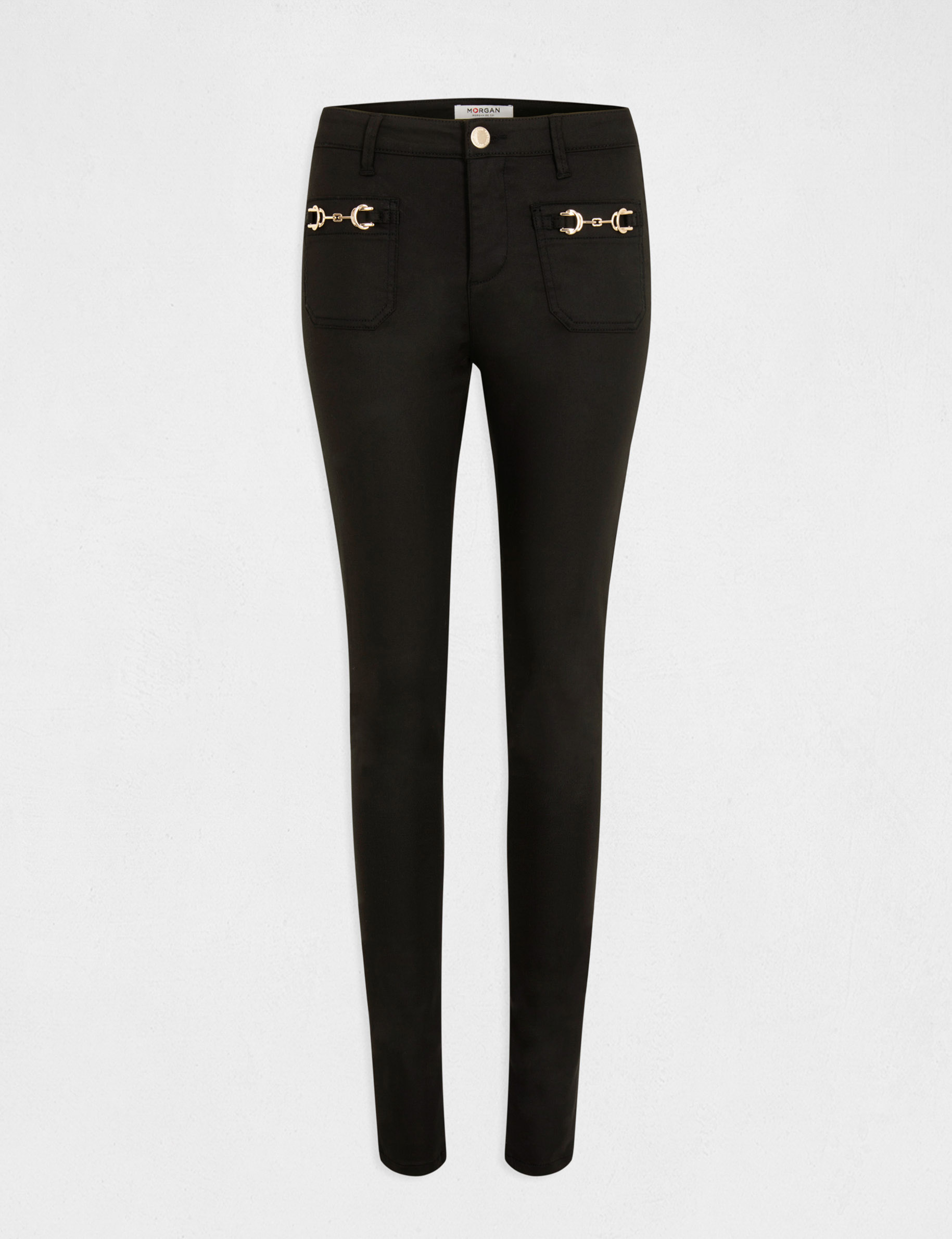 Skinny trousers with studs details ecru ladies' Ecru | Womens Morgan  Trousers ⋆ Ritalin Leon
