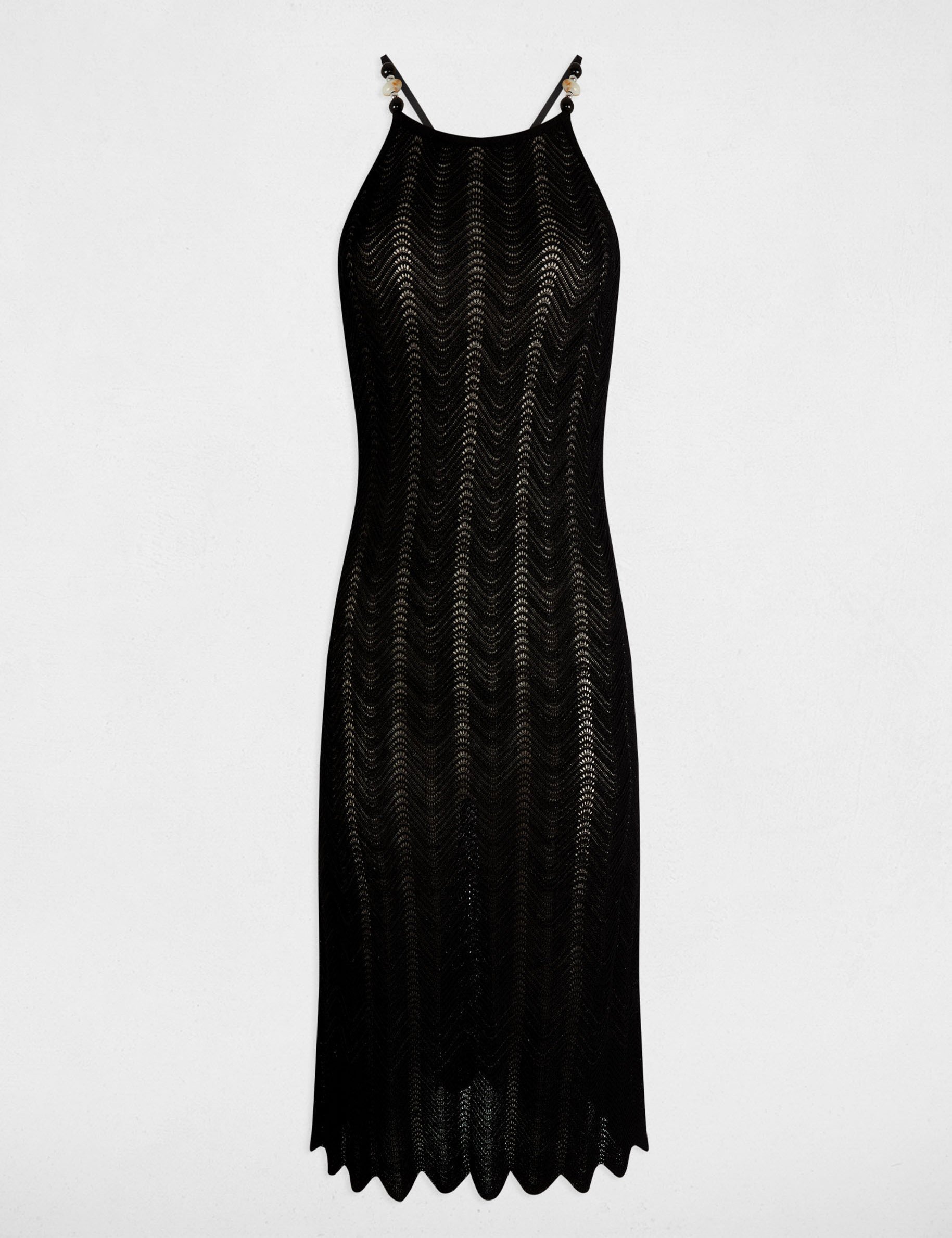 Robe tricot ajustée noir femme
