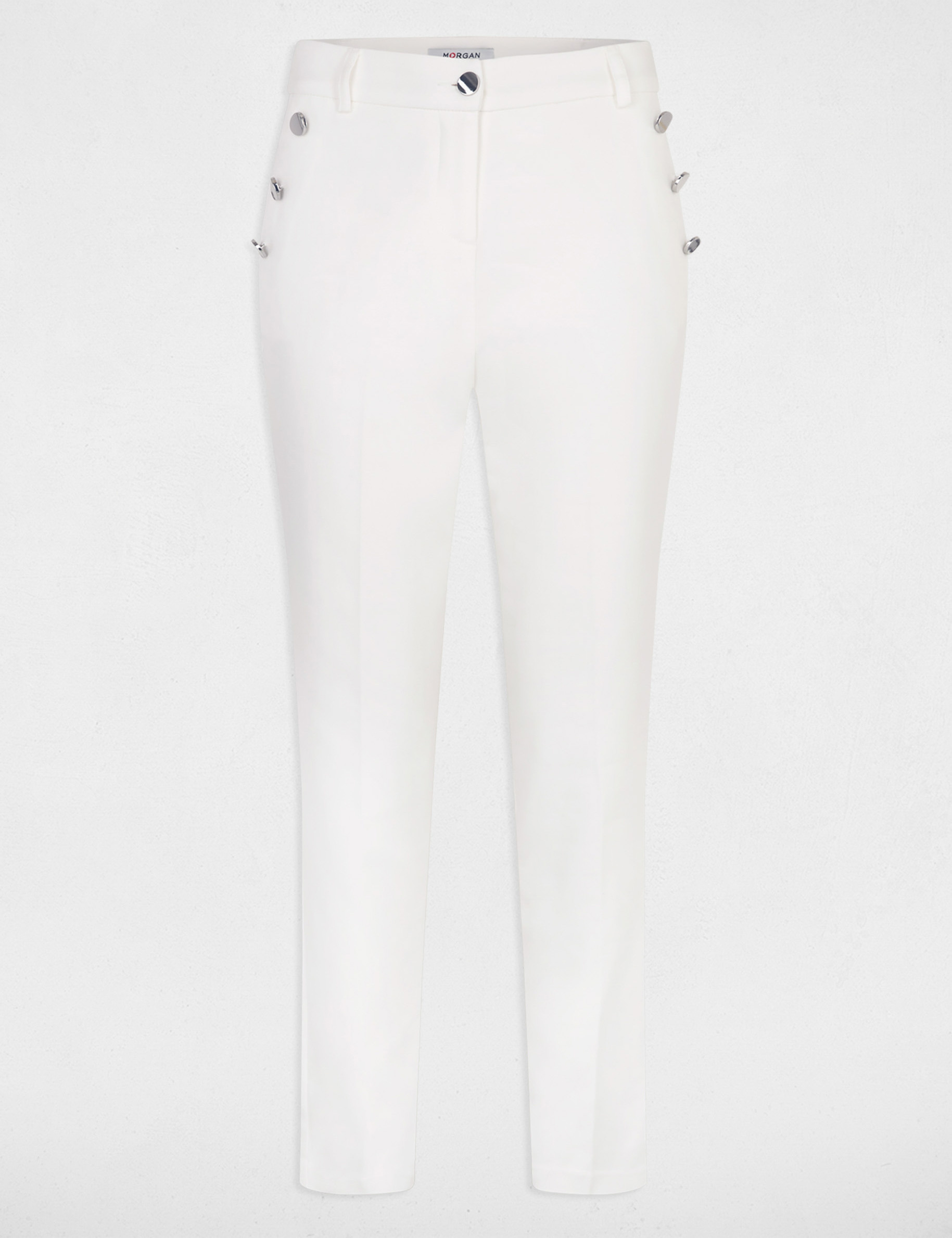 cropped fitted trousers ecru women Cropped fitted trousers ecru women