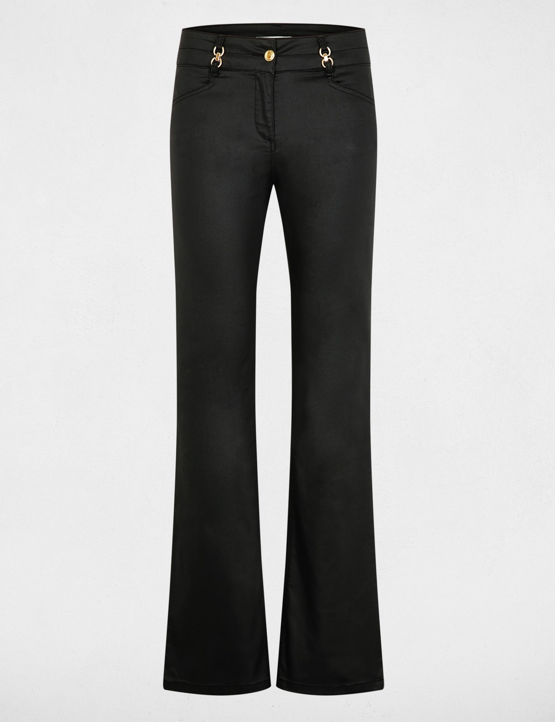 Coated bootcut trousers black women