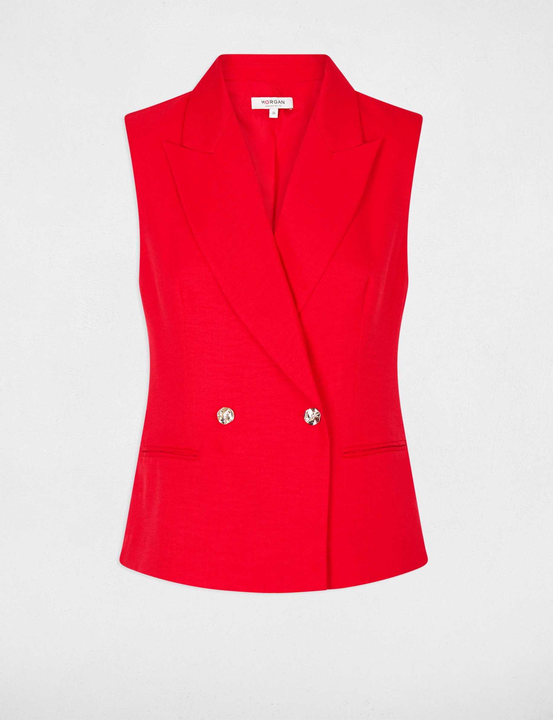 Fitted sleeveless jacket red women