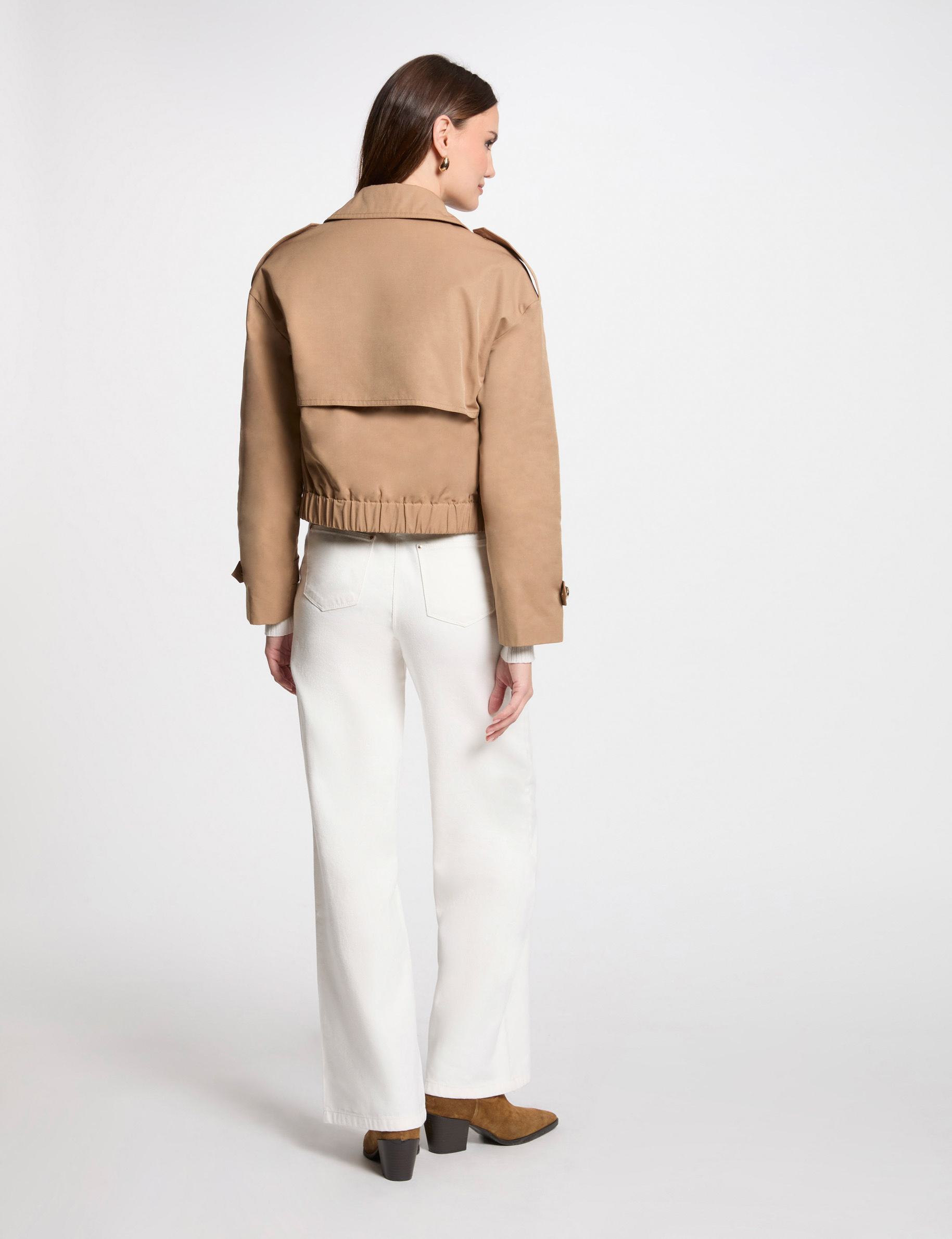 buttoned short trenchcoat camel women Buttoned short trenchcoat camel women