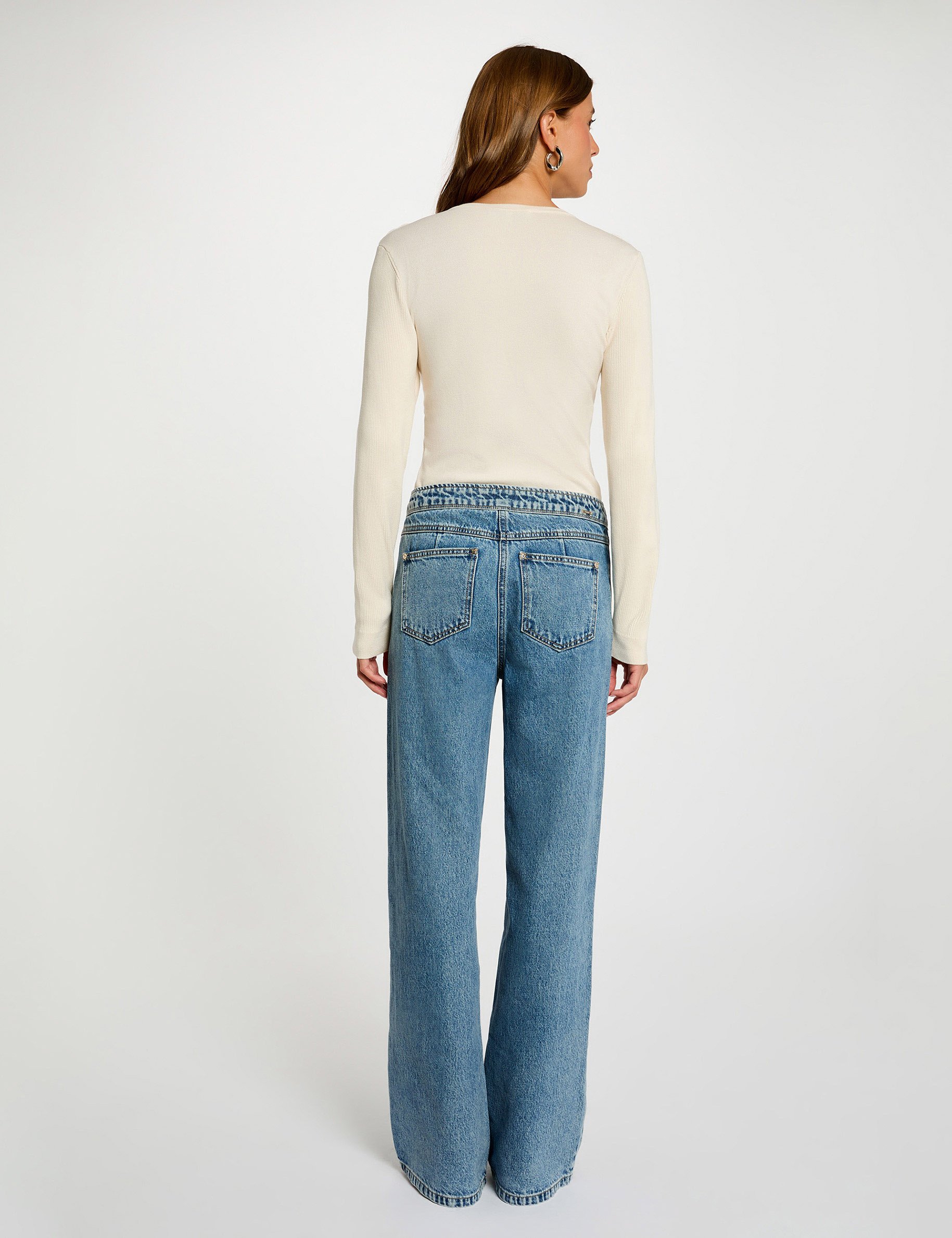 fitted high neck sweater ivory women Fitted high neck sweater ivory women