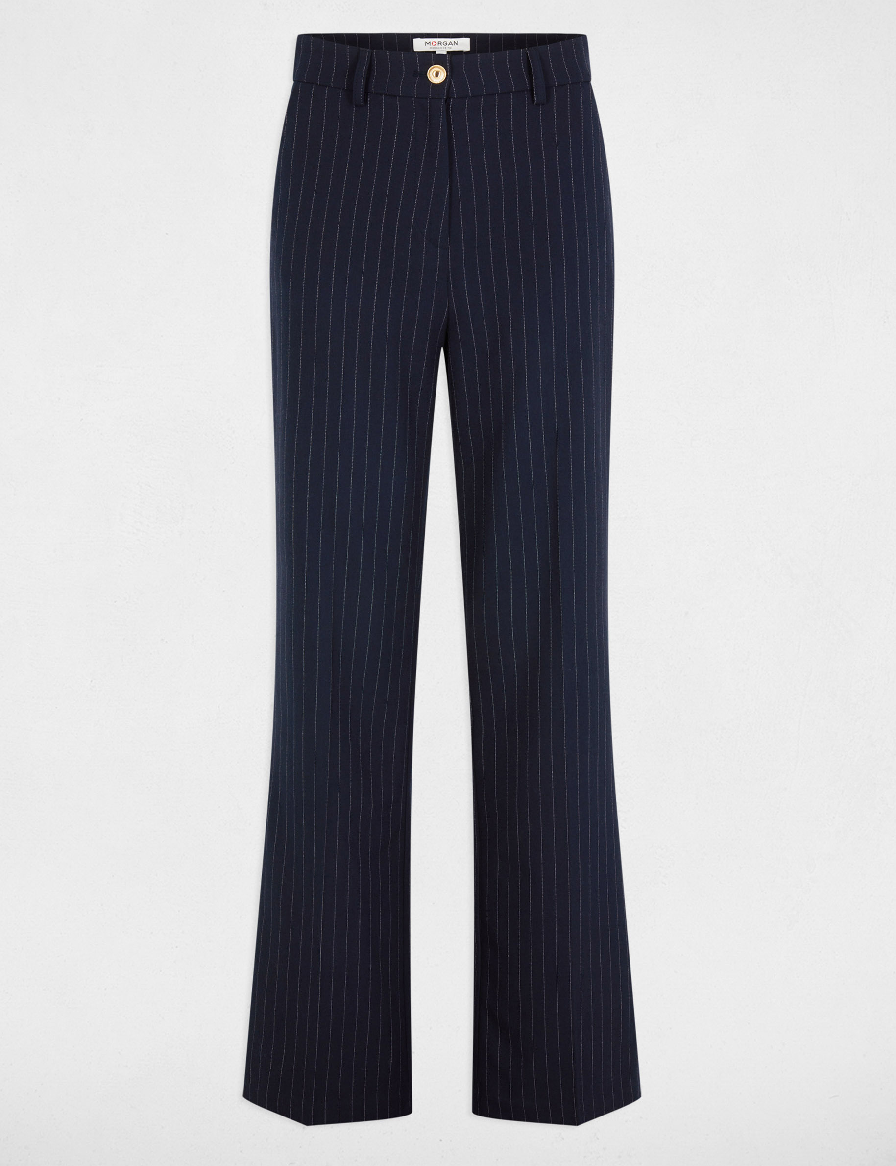 flare trousers with stripes navy blue women Flare trousers with stripes navy blue women