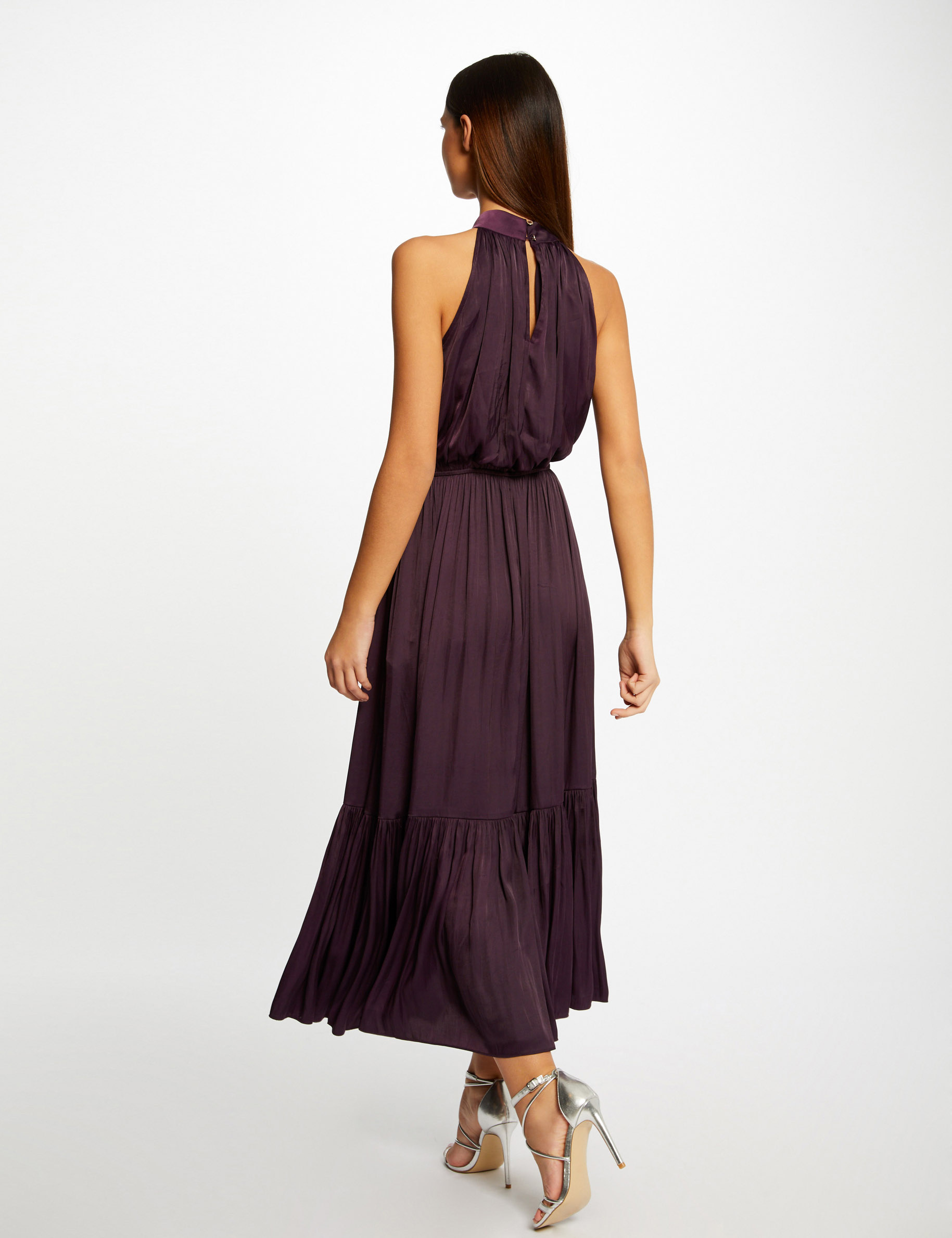Maxi loose A-line dress plum ladies'