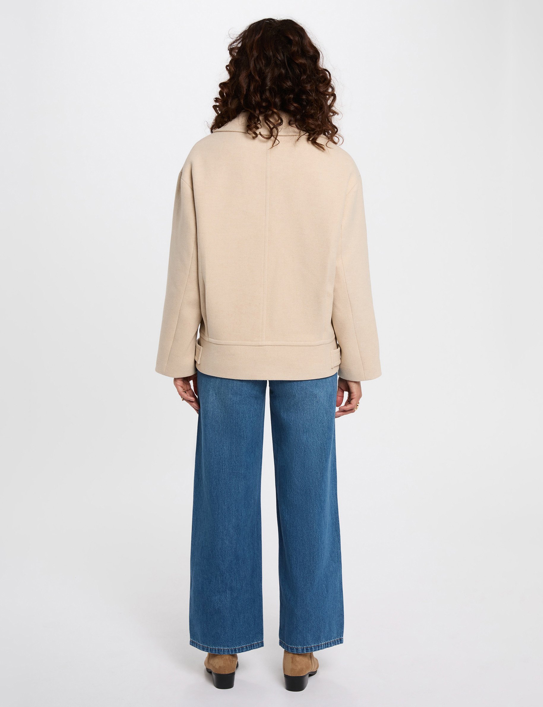 short boucle jacket beige women Short boucle jacket beige women