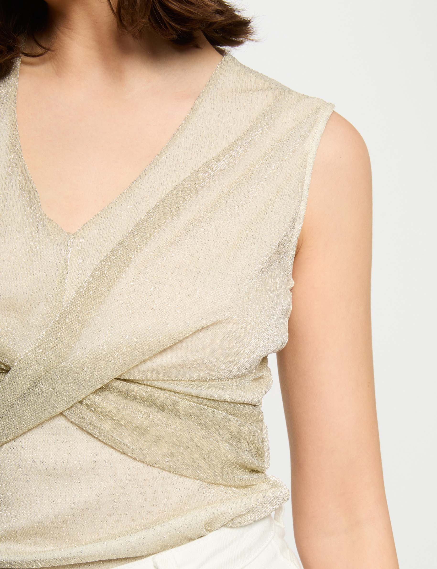 sleeveless vest top gold yellow women Sleeveless vest top gold yellow women