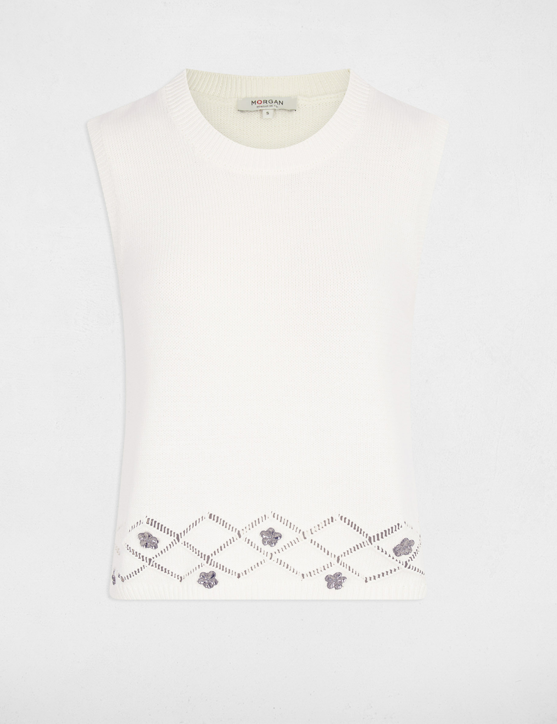 Sleeveless sweater white women