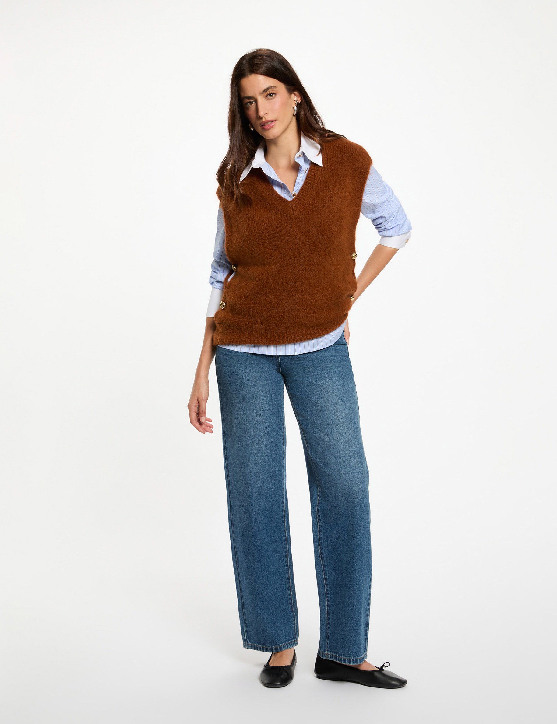 sleeveless jumper cognac brown women Sleeveless jumper cognac brown women