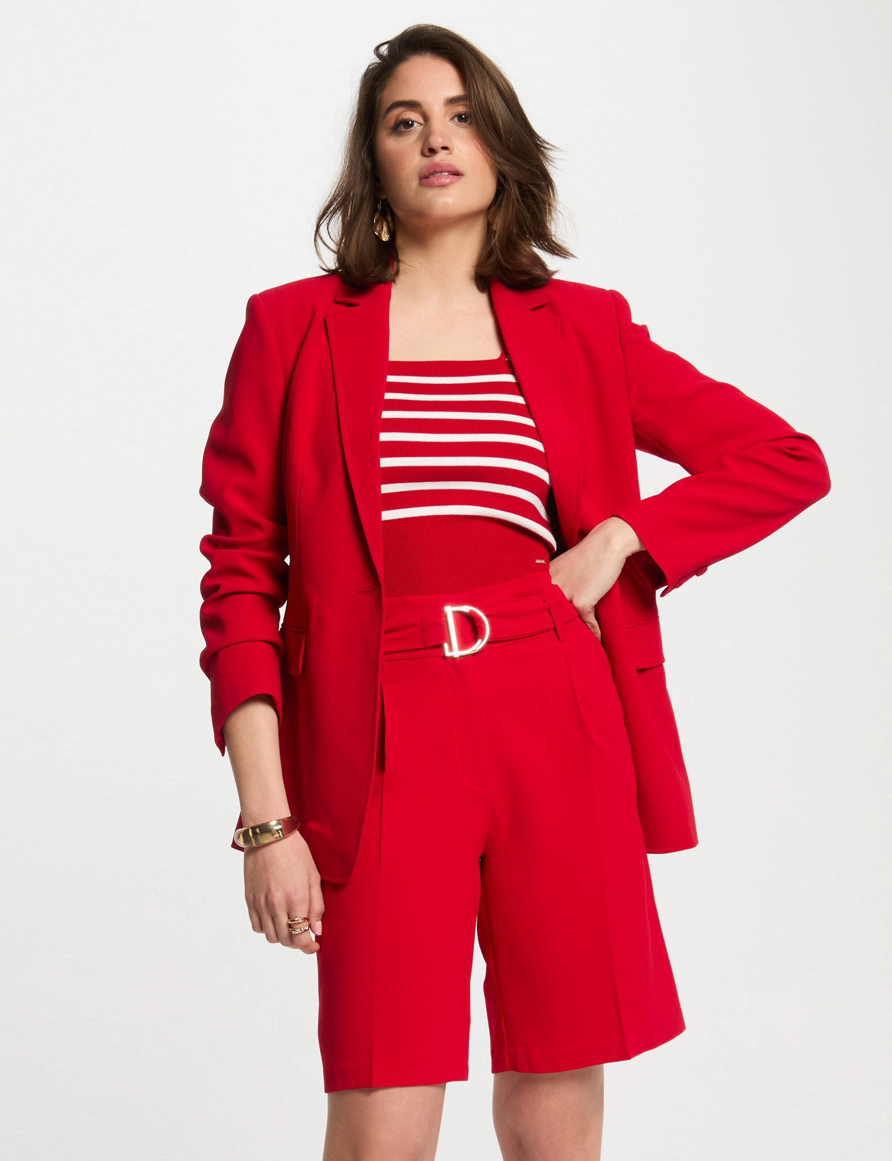 straight bermuda with darts red women Straight bermuda with darts red women