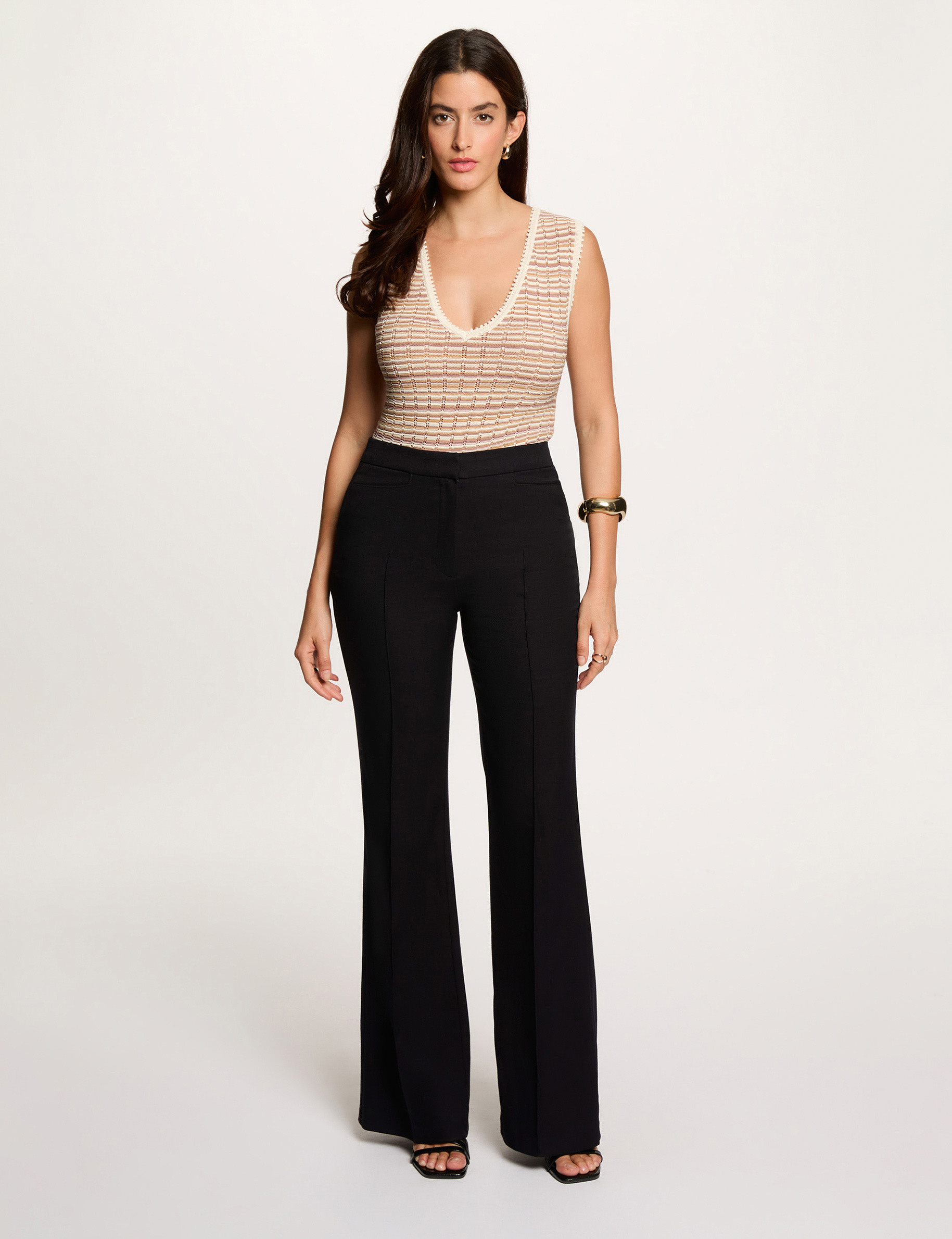 Bootcut trousers navy blue women