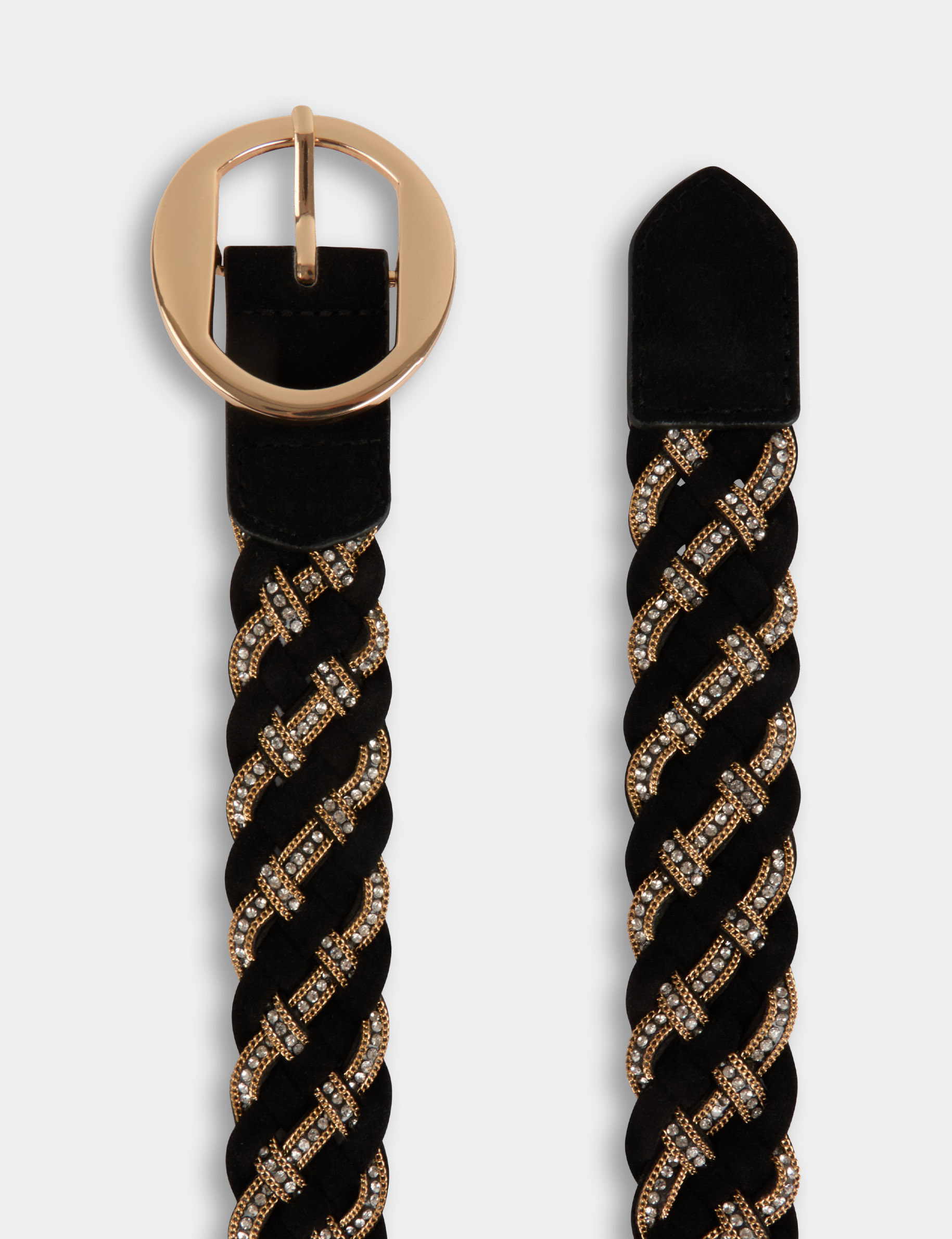 Wide suede belt black women
