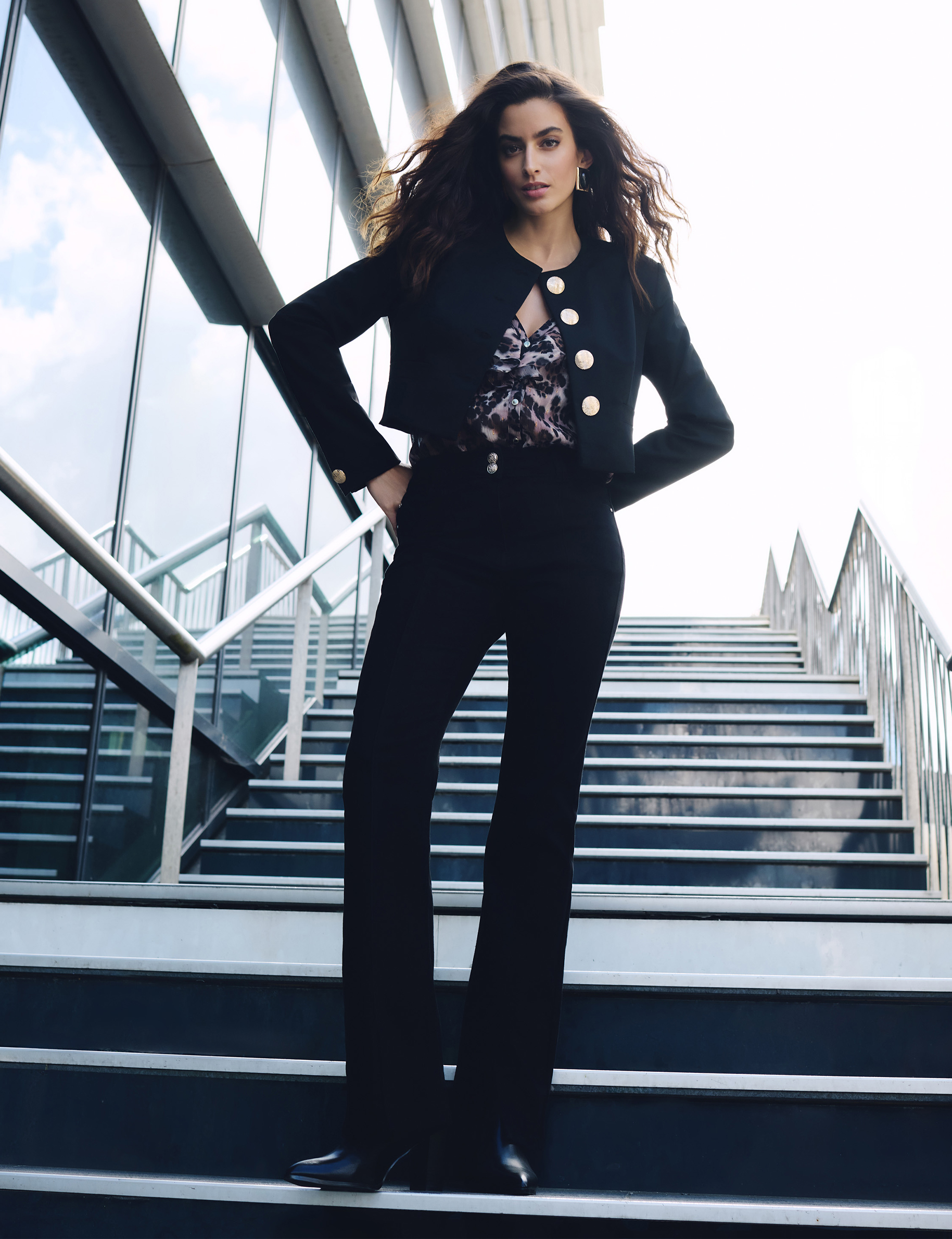 Cropped jacket black women