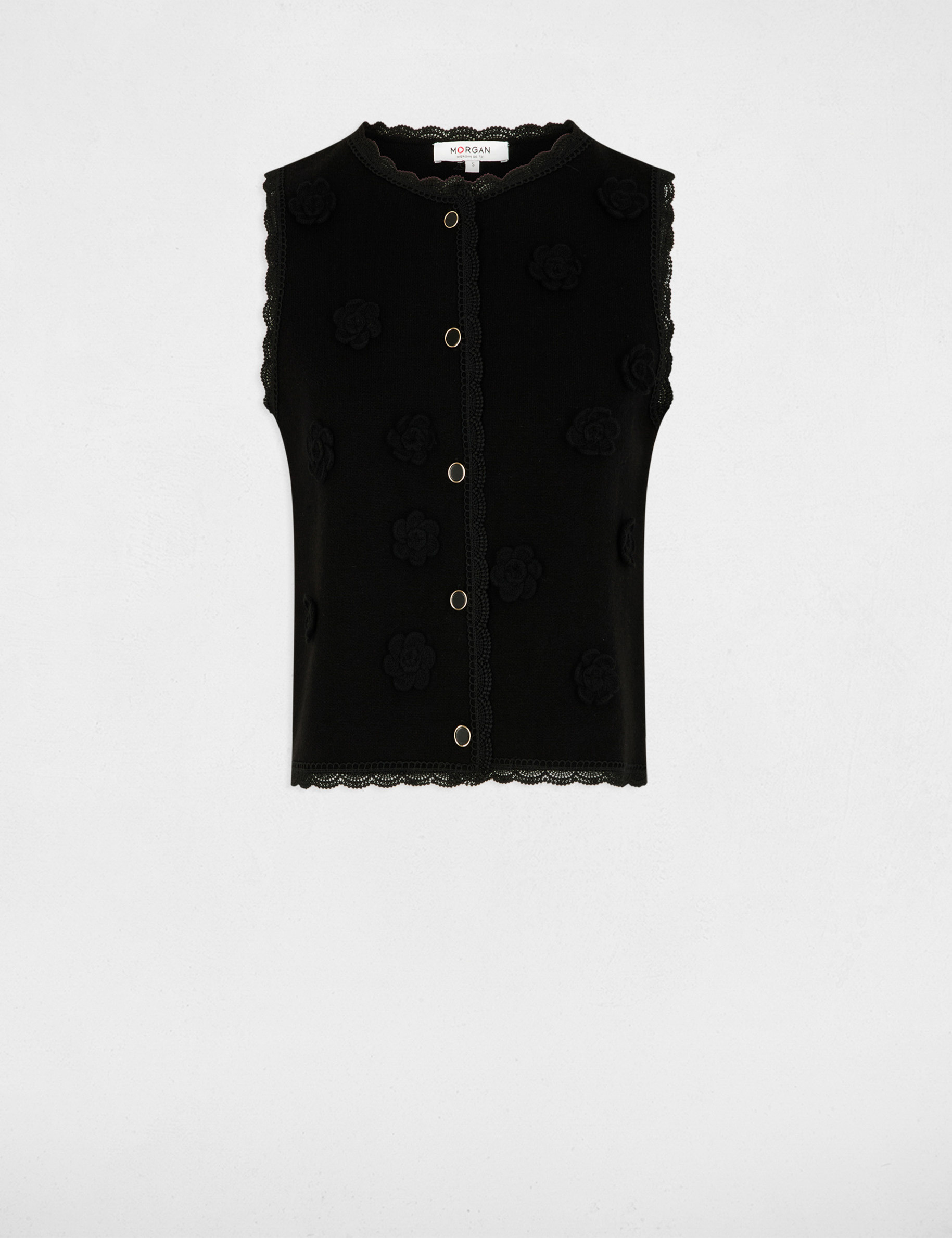 Fitted cardigan with round neck black women