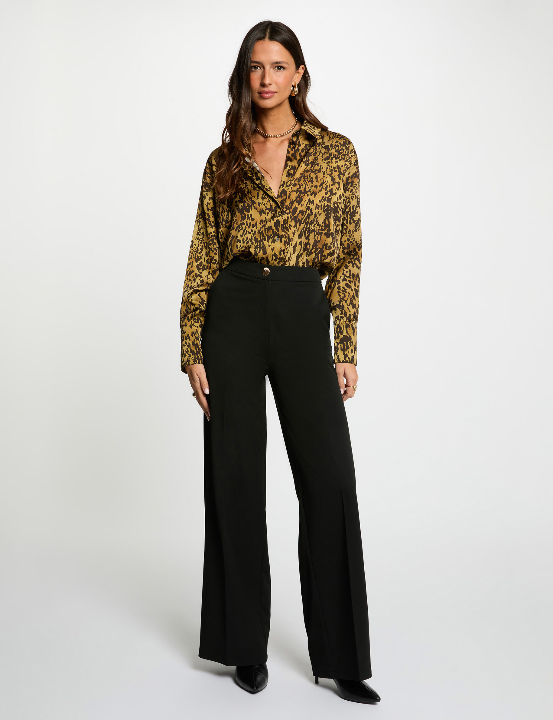 Satin printed shirt multicolor women