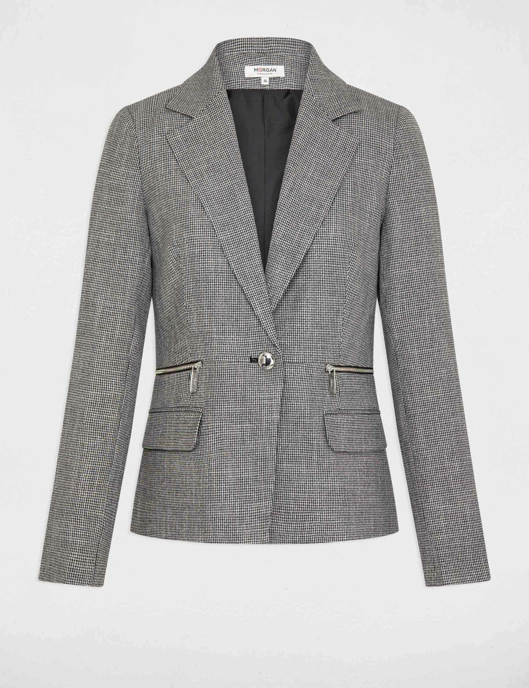 Jacket houndstooth print multico ladies'