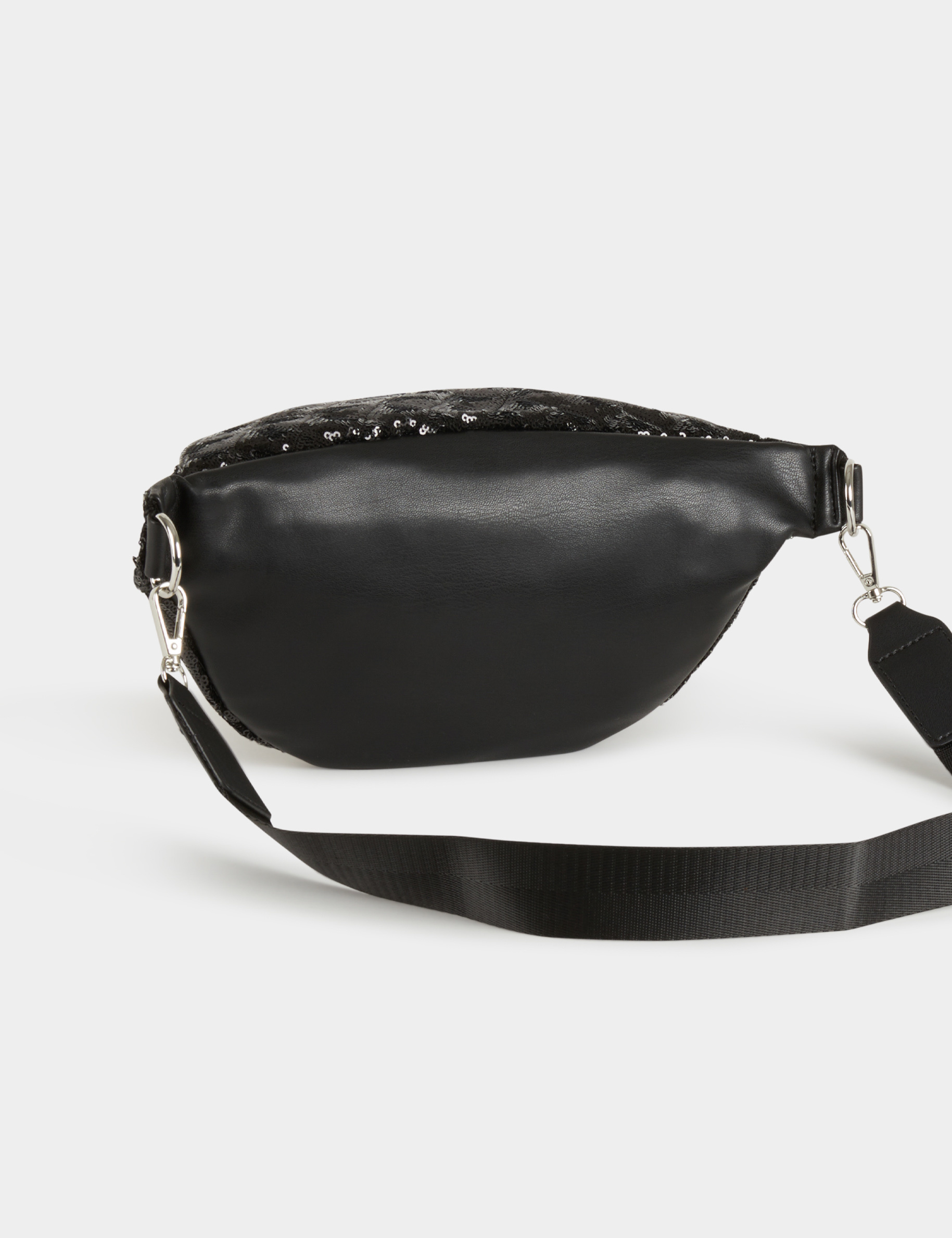 Sling bag with sequins black women Morgan