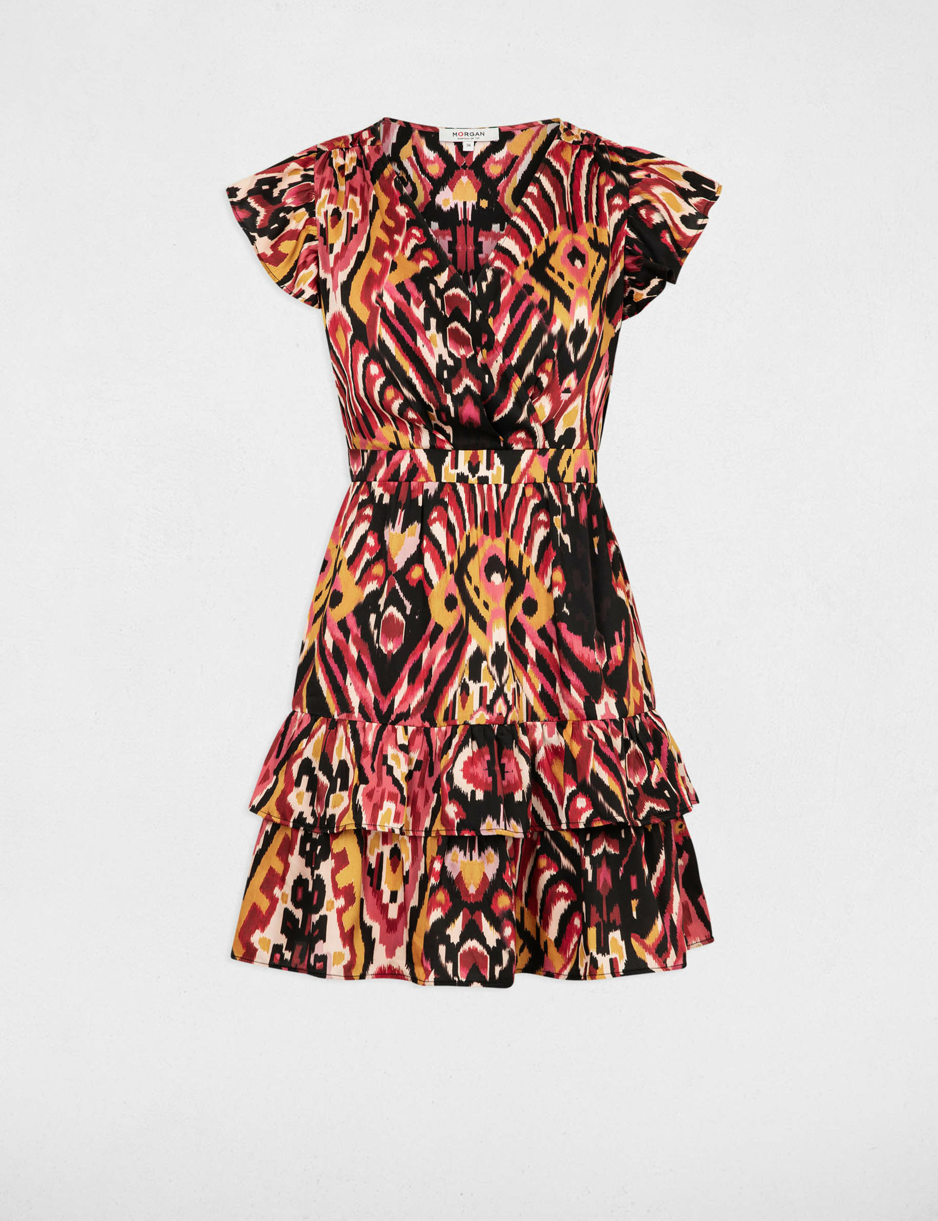 printed waisted mini dress multicolored women Printed waisted mini dress multicolored women