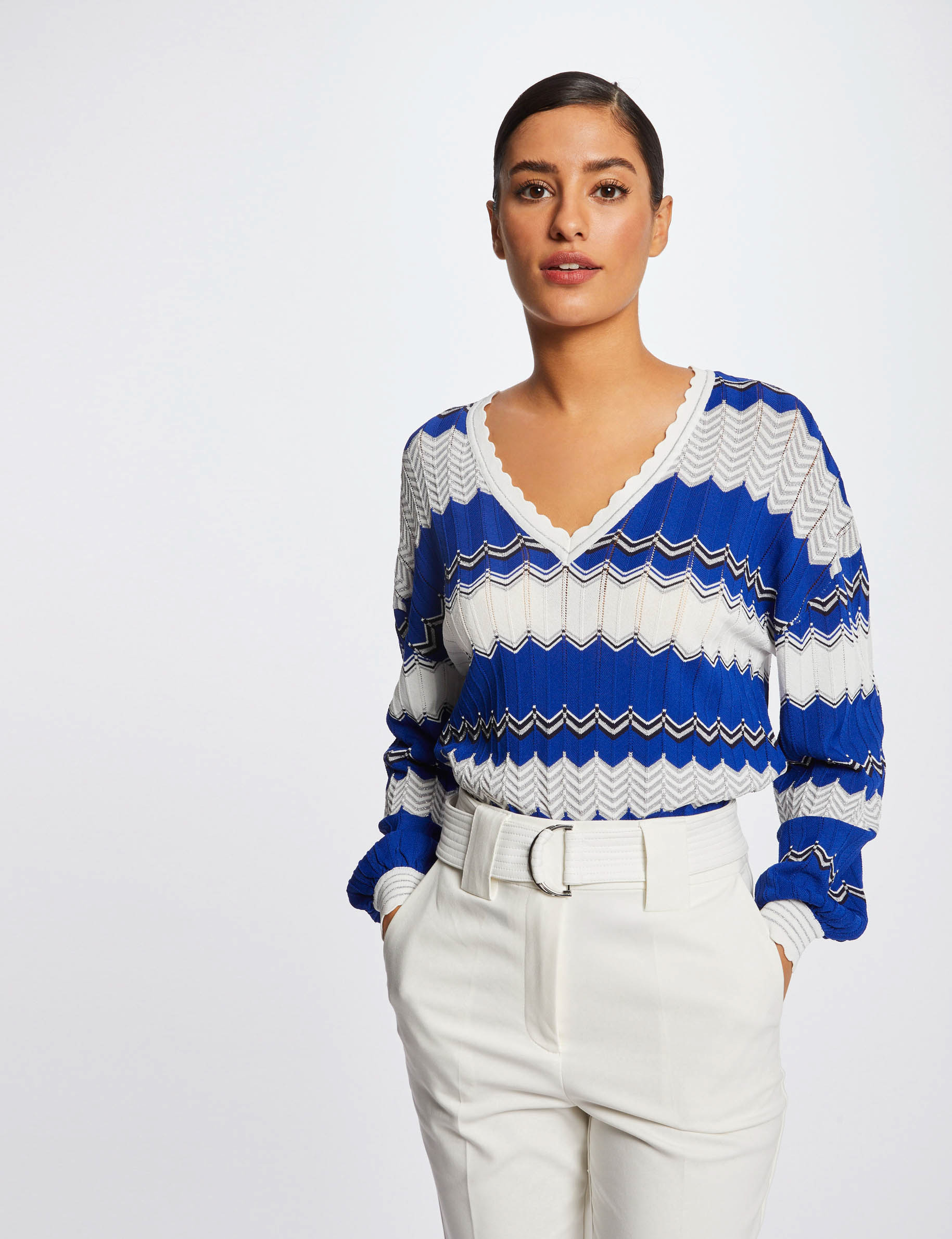 Long-sleeved jumper chevron print ladies' Long-sleeved jumper chevron print ladies'