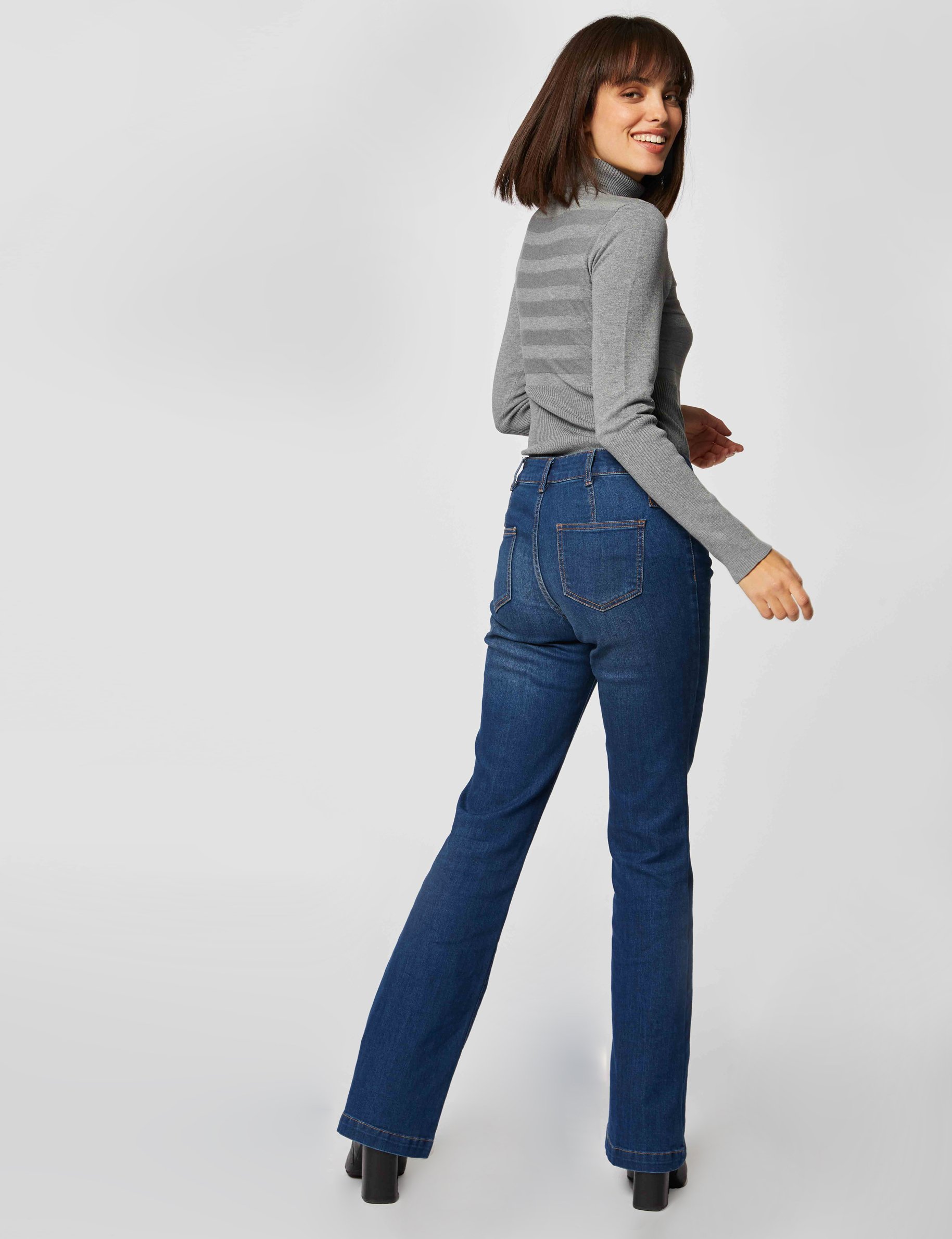 long sleeved jumper turtleneck anthracite grey women Long-sleeved jumper turtleneck anthracite grey women