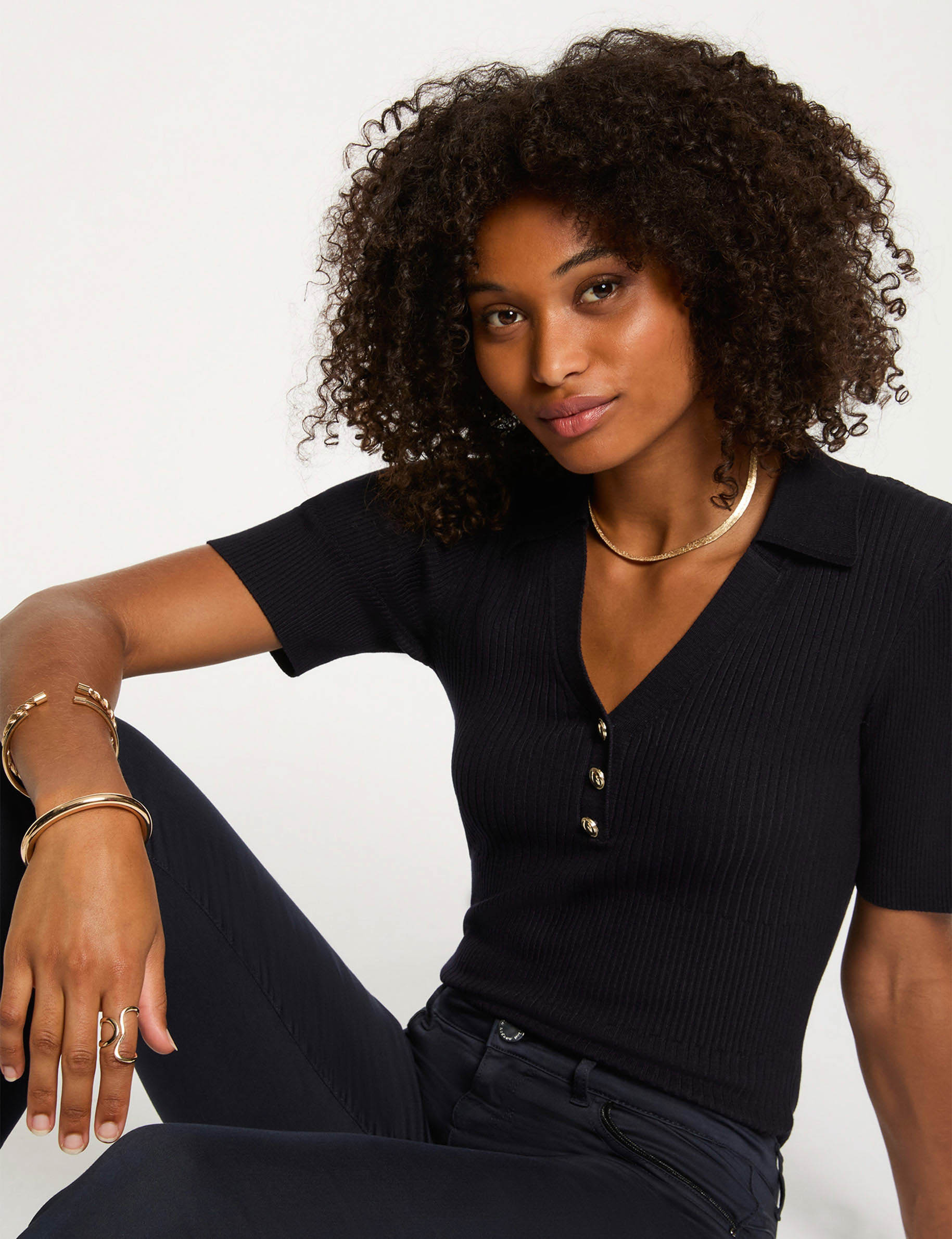 pull col polo bleu marine femme Pull col polo bleu marine femme