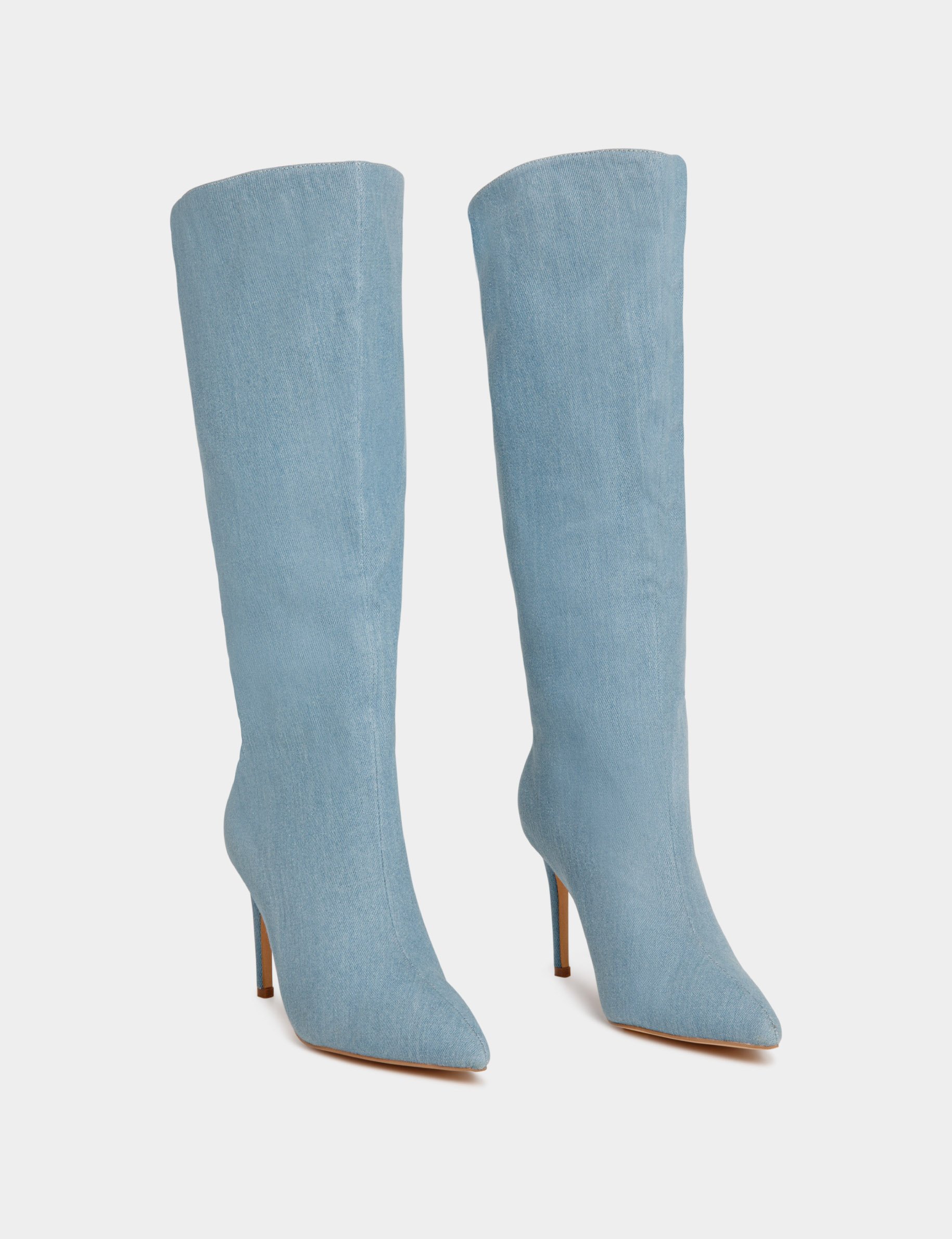 Denim boots with heels denim ladies'