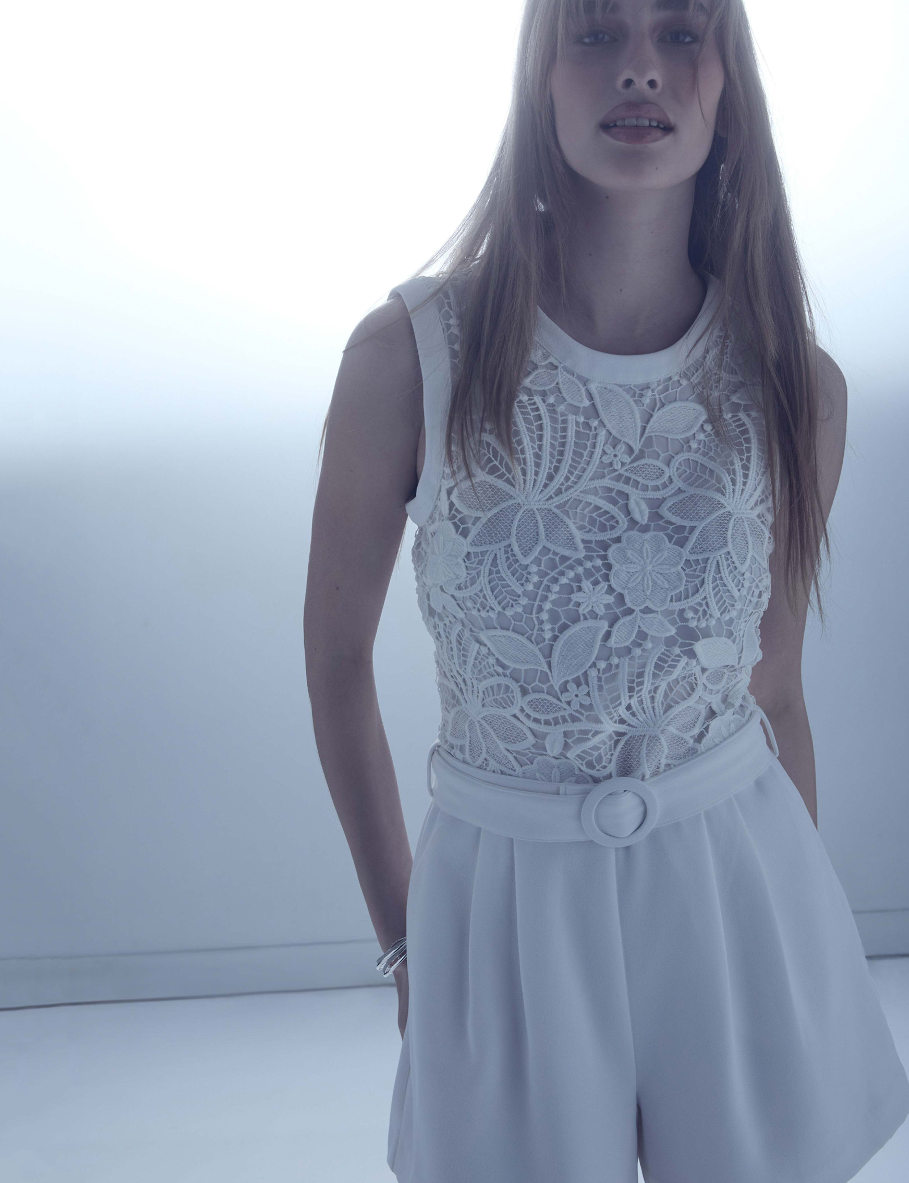 Laced playsuit white women
