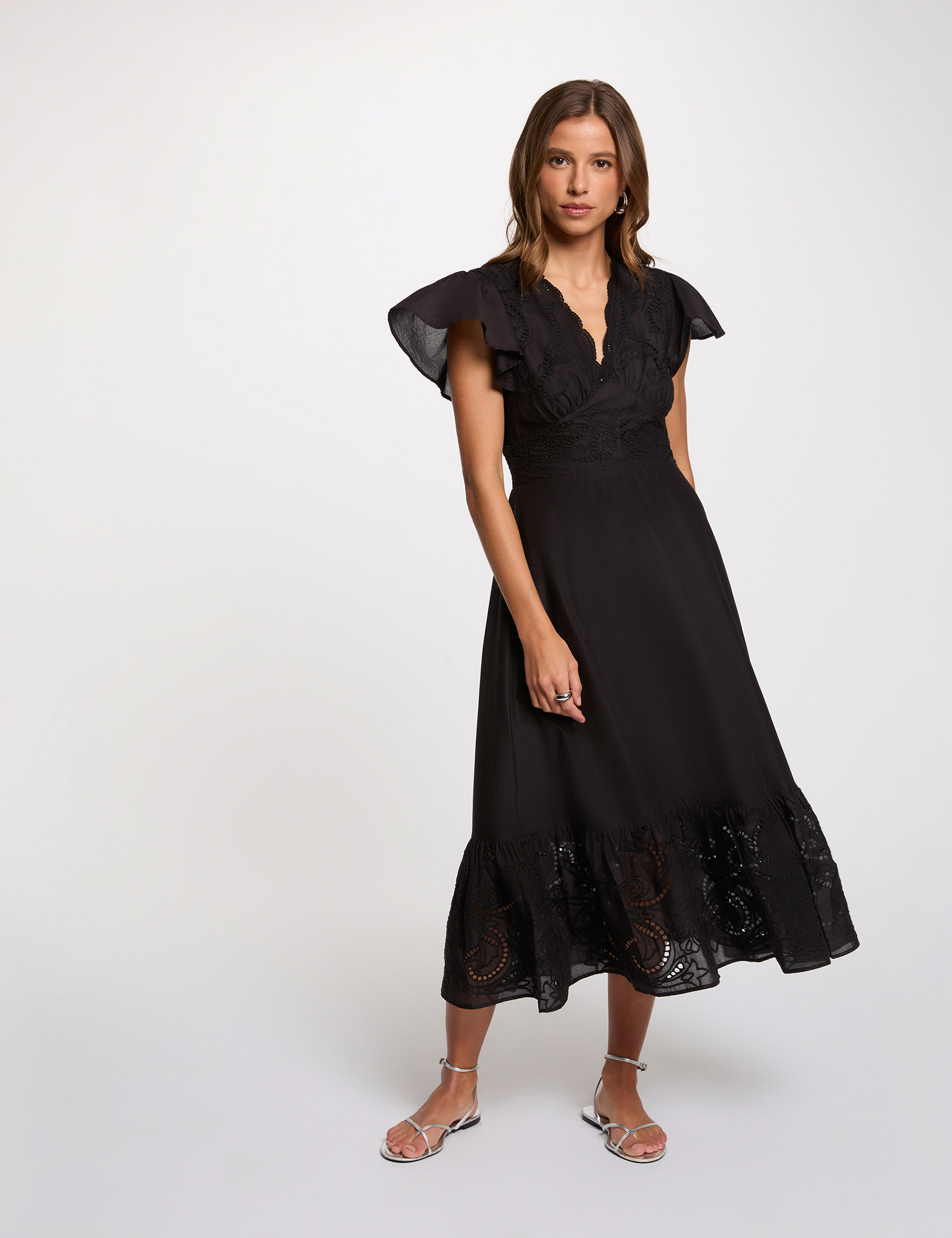 sachin and babi light blue dress Buy Nelly Embroidered Dress - Black main image 1