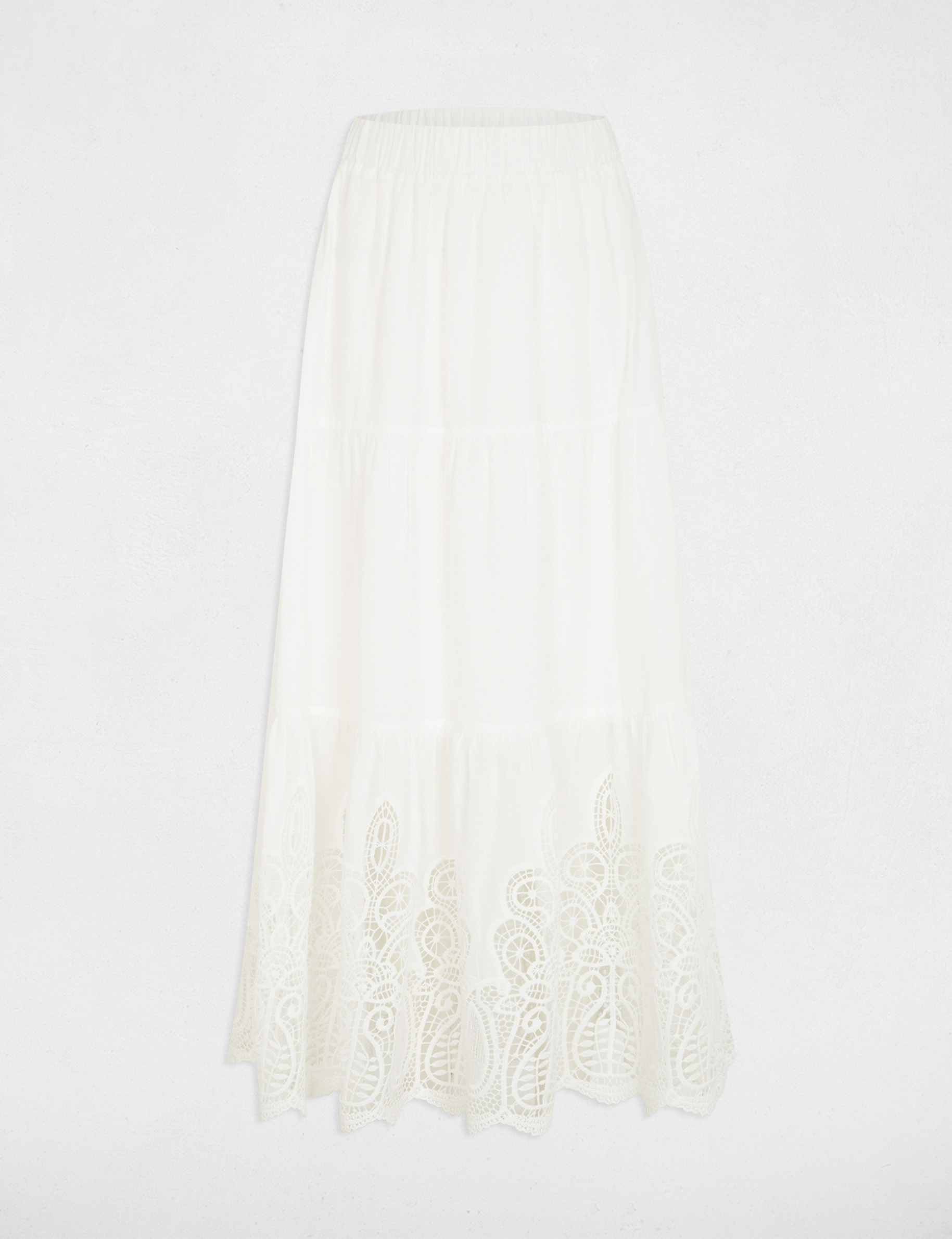Maxi skirt lace detail white women