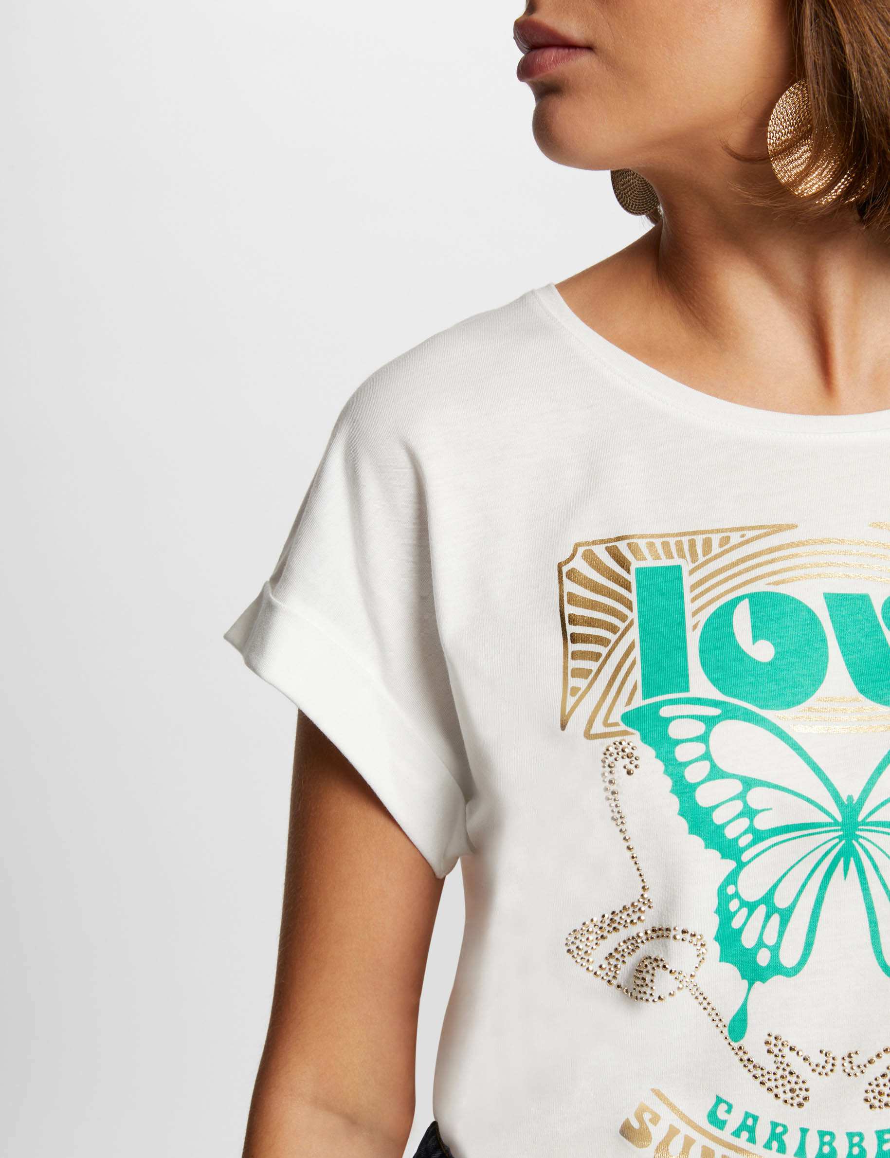 t shirt with message ecru women T-shirt with message ecru women