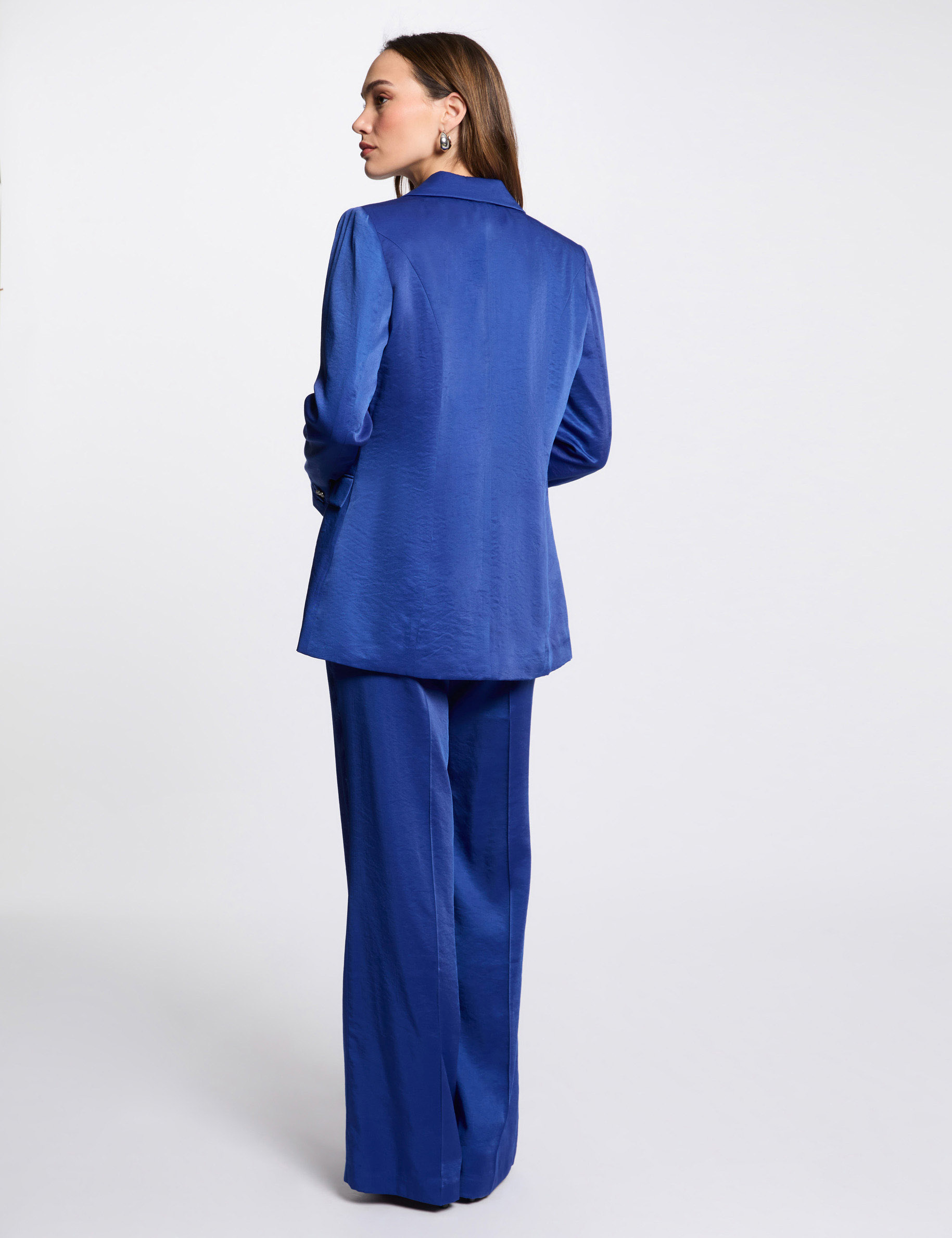 loose straight trousers electric blue women Loose straight trousers electric blue women