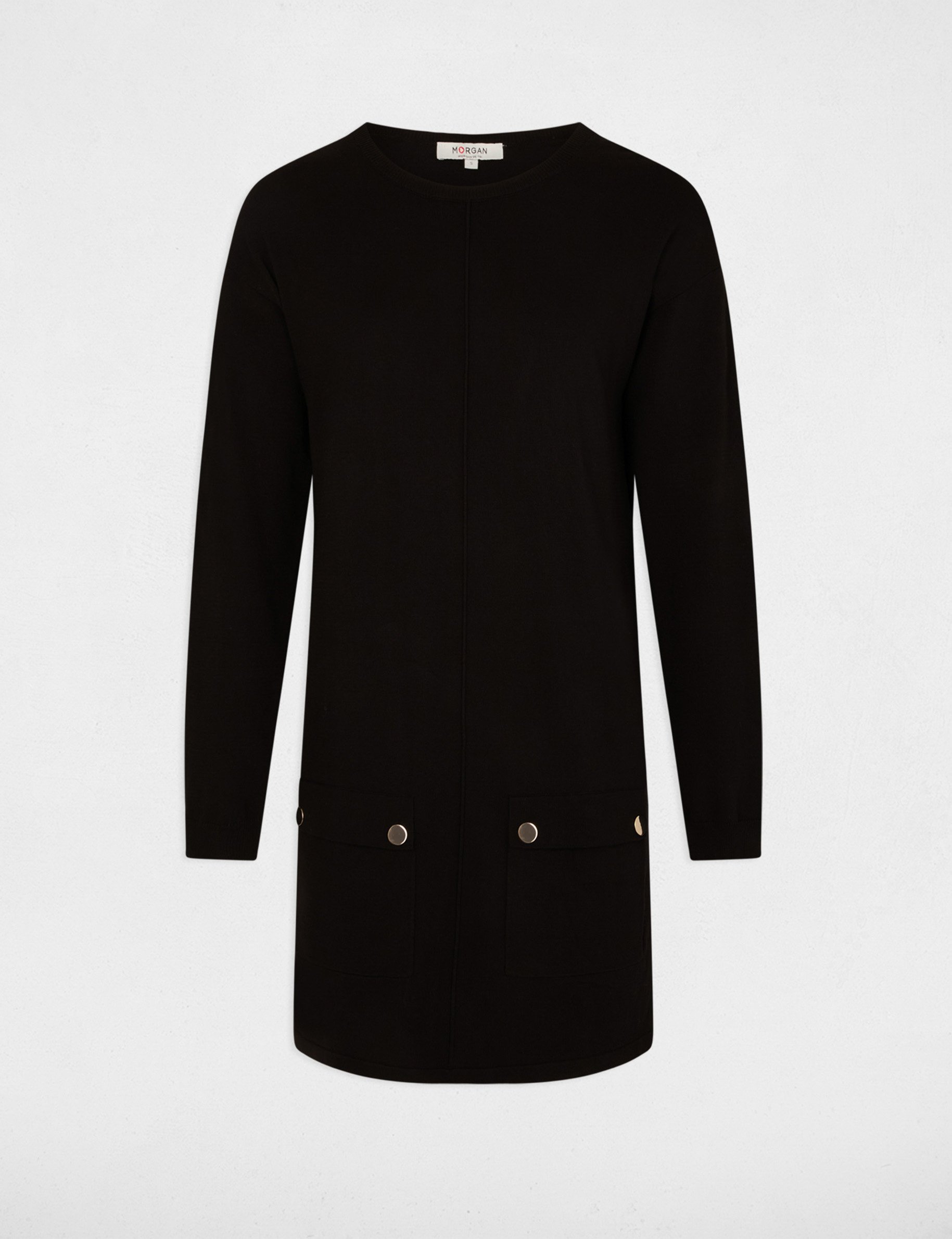 robe tricot courte droite noir femme Robe tricot courte droite noir femme
