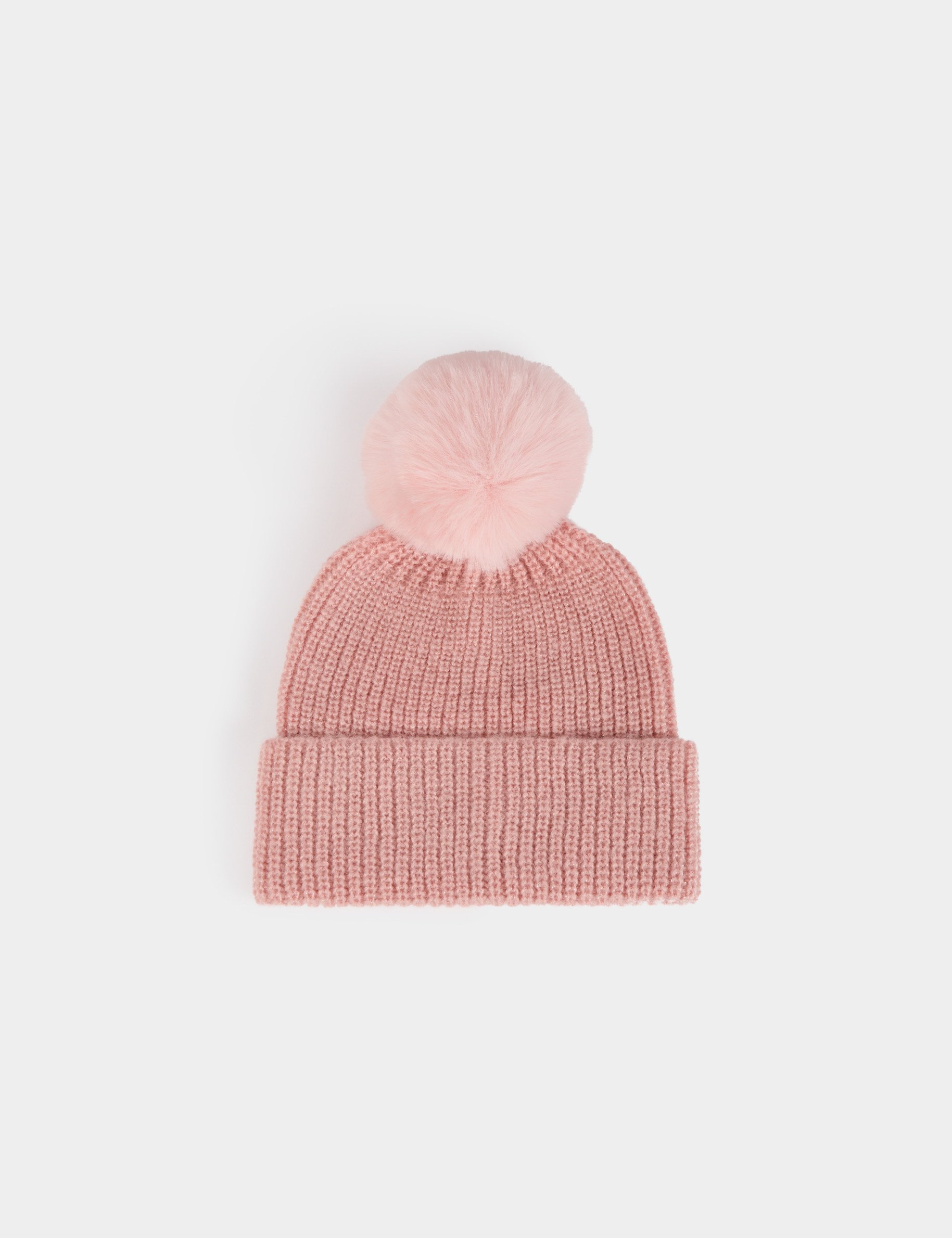 beanie with pom pom powdered pink women Beanie with pom-pom powdered pink women