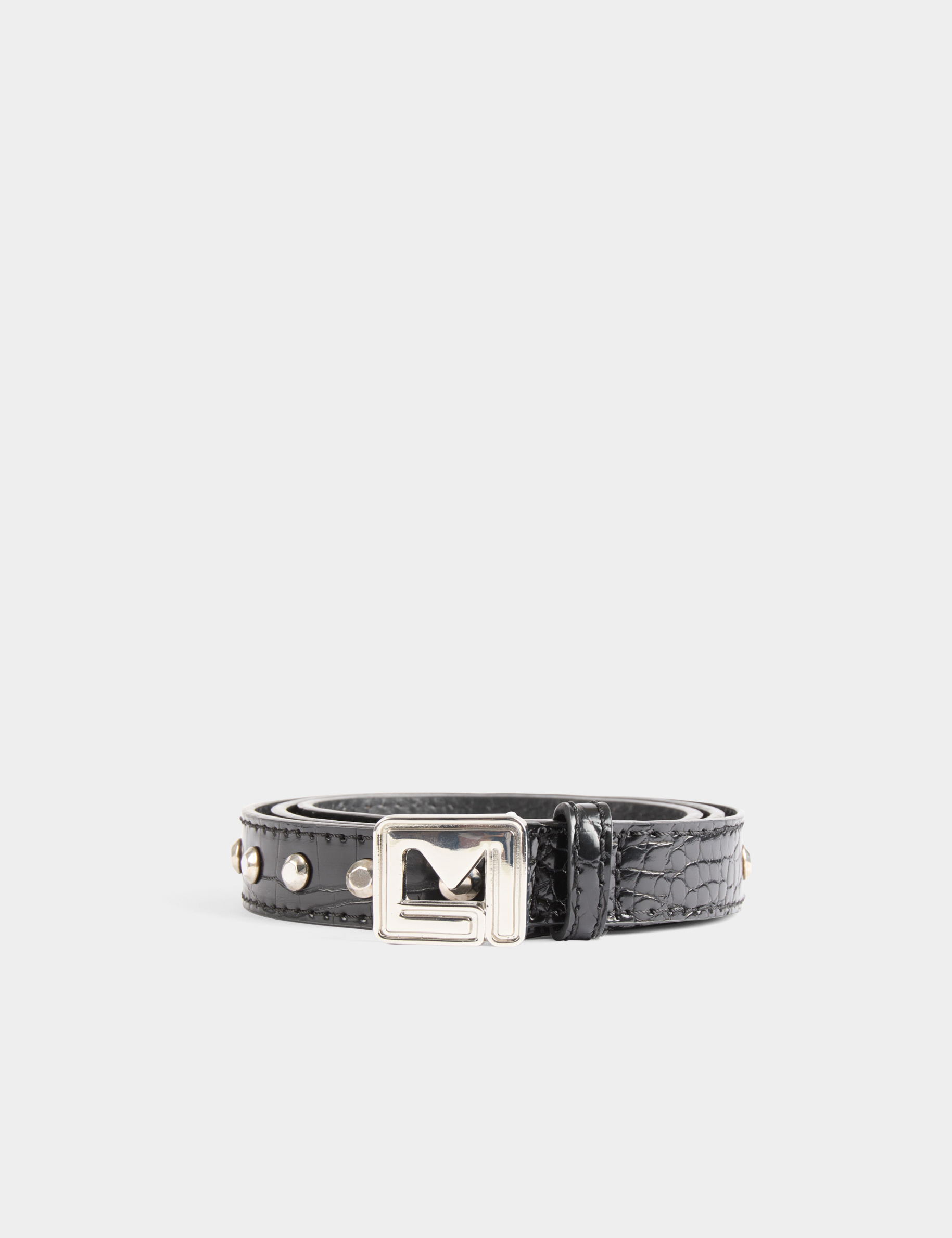 belt croc effect and studs black women Belt croc effect and studs black women