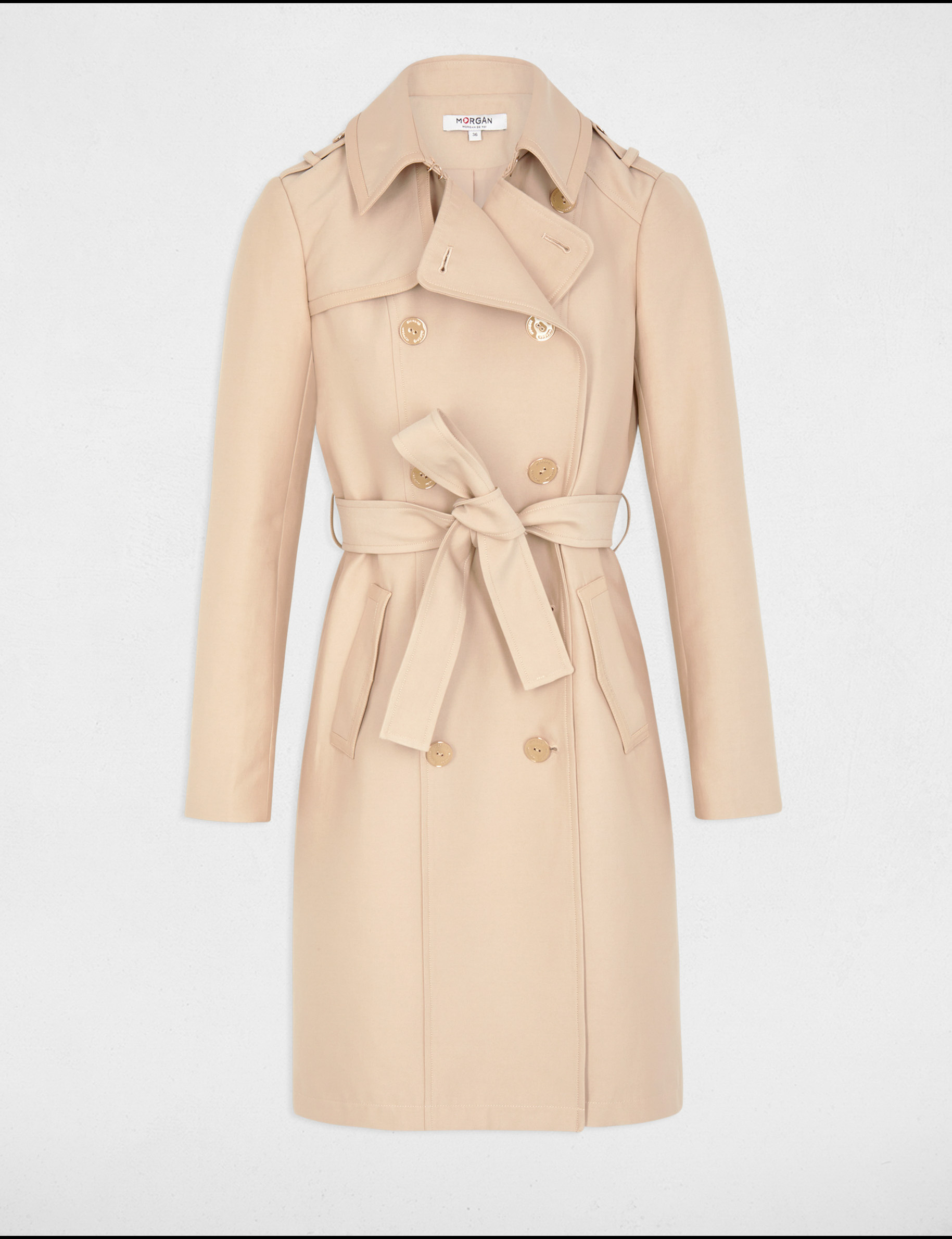 belted long trenchcoat sand women Belted long trenchcoat sand women