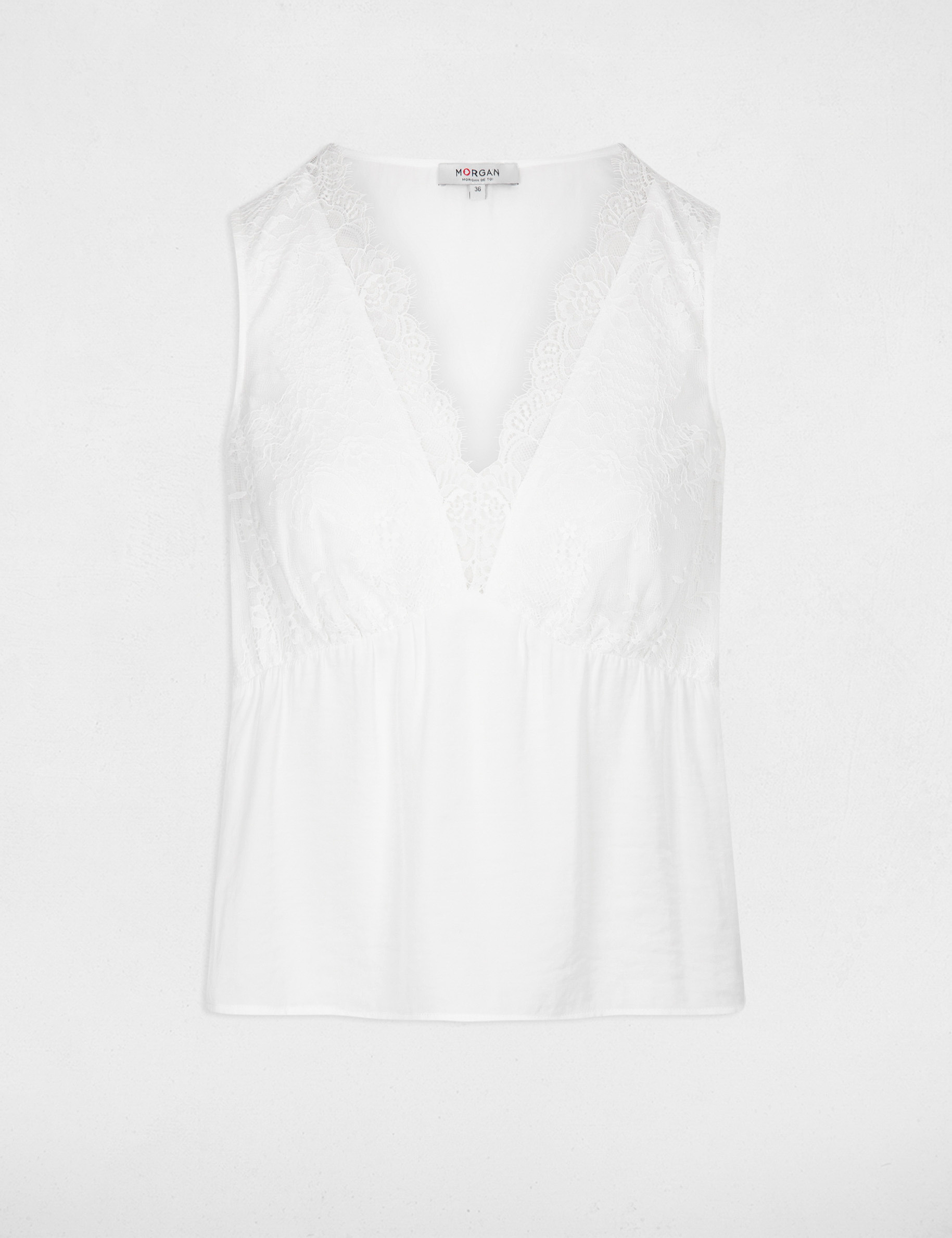 sleeveless lace top ecru women Sleeveless lace top ecru women