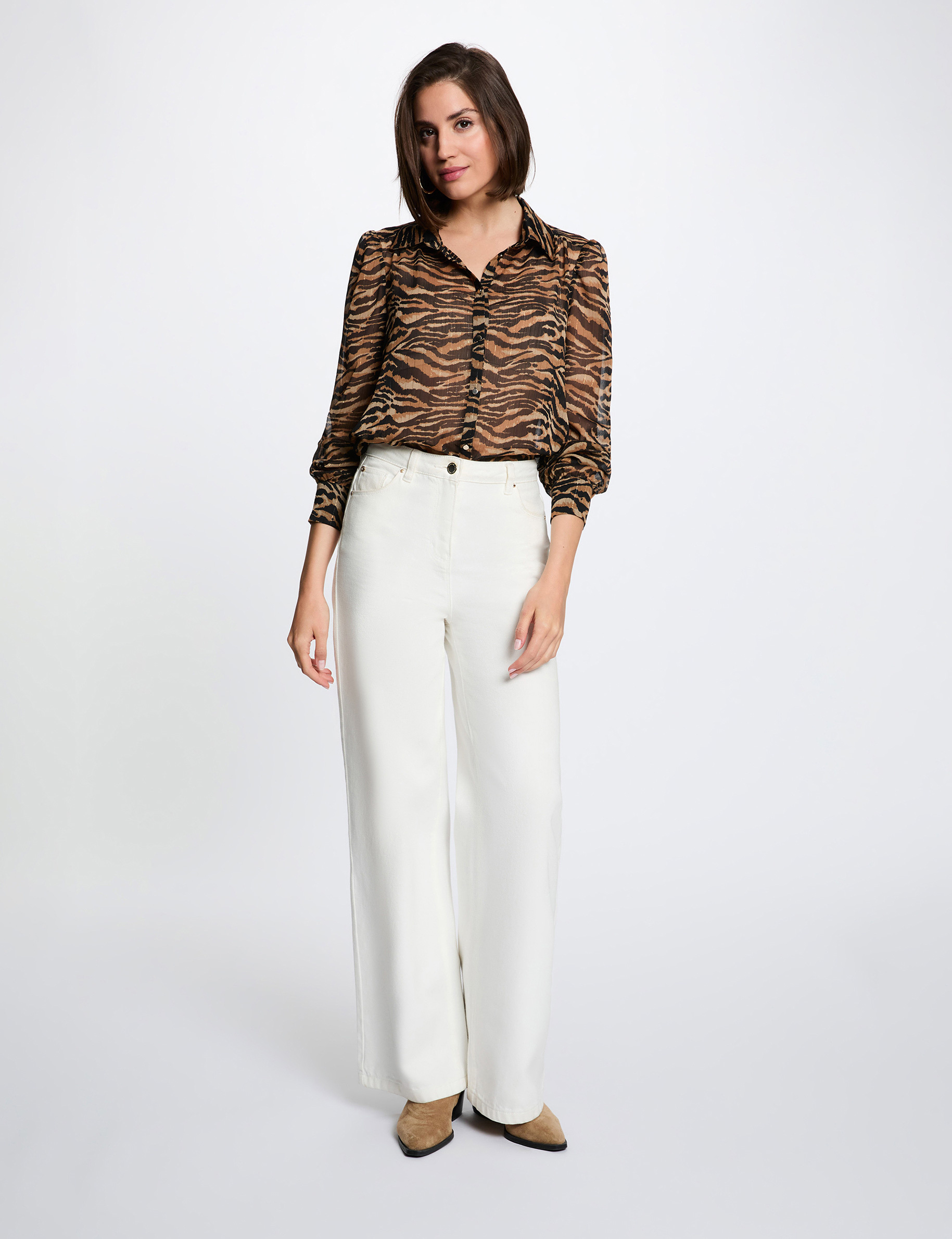 Printed voile shirt multicolor women