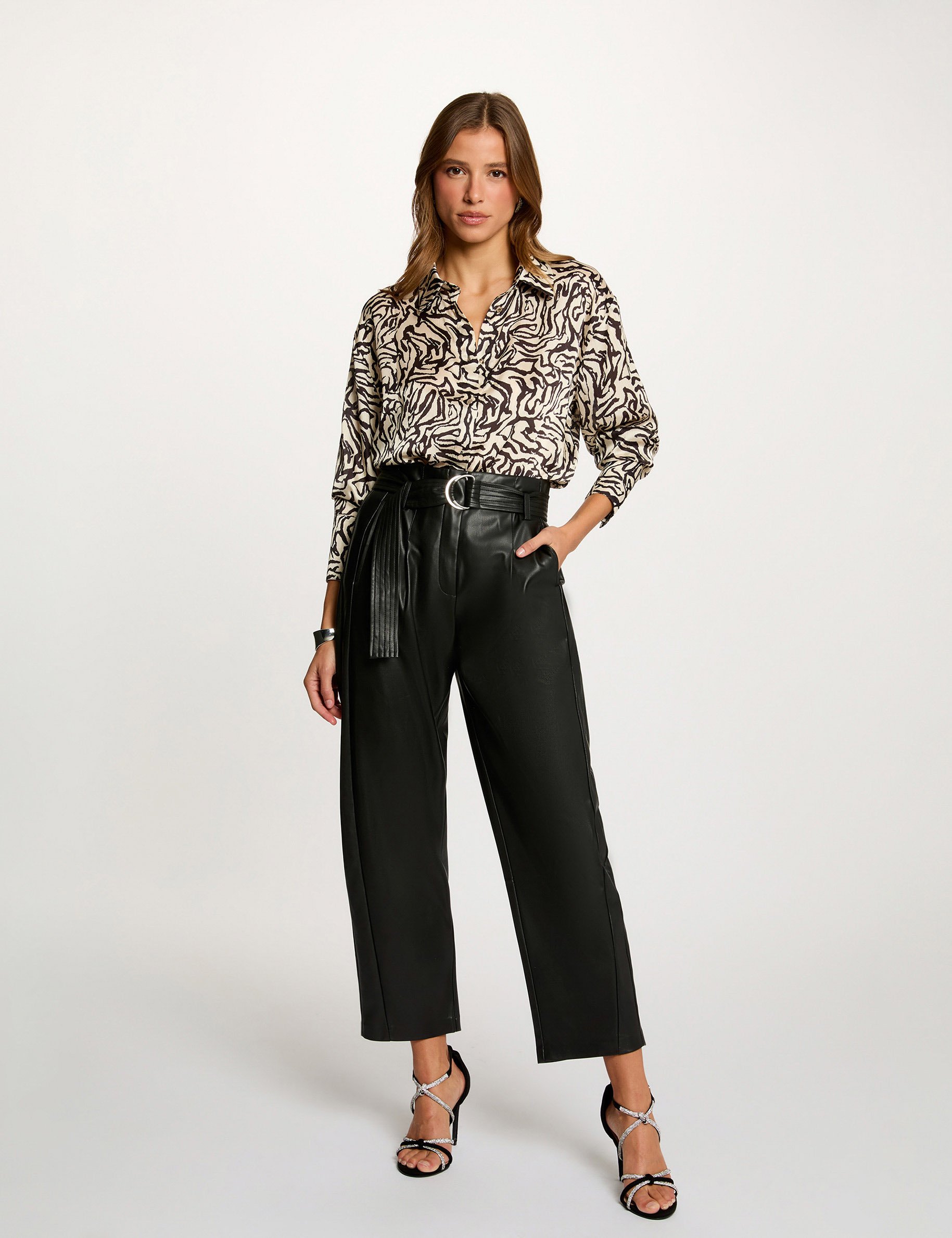 Chemise imprimée manches longues multicolore femme