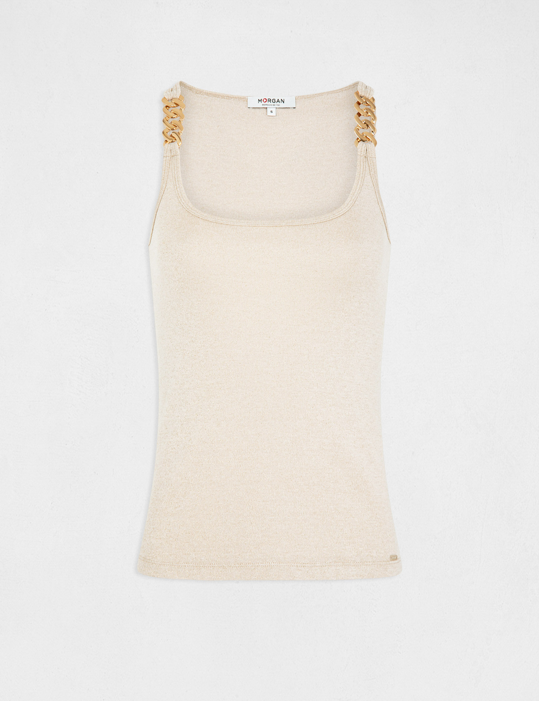vest top with wide straps and chains ivory women Vest top with wide straps and chains ivory women
