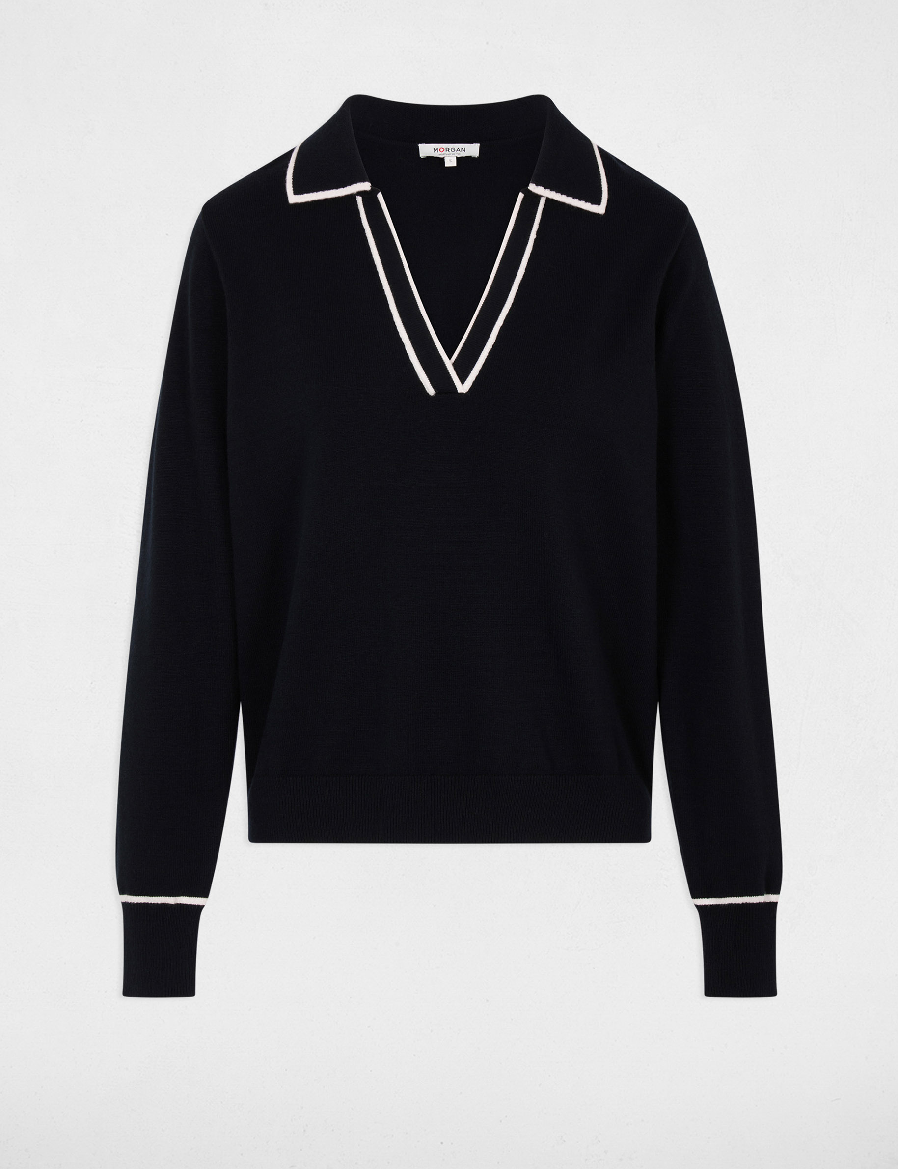 Polo neck jumper navy blue women