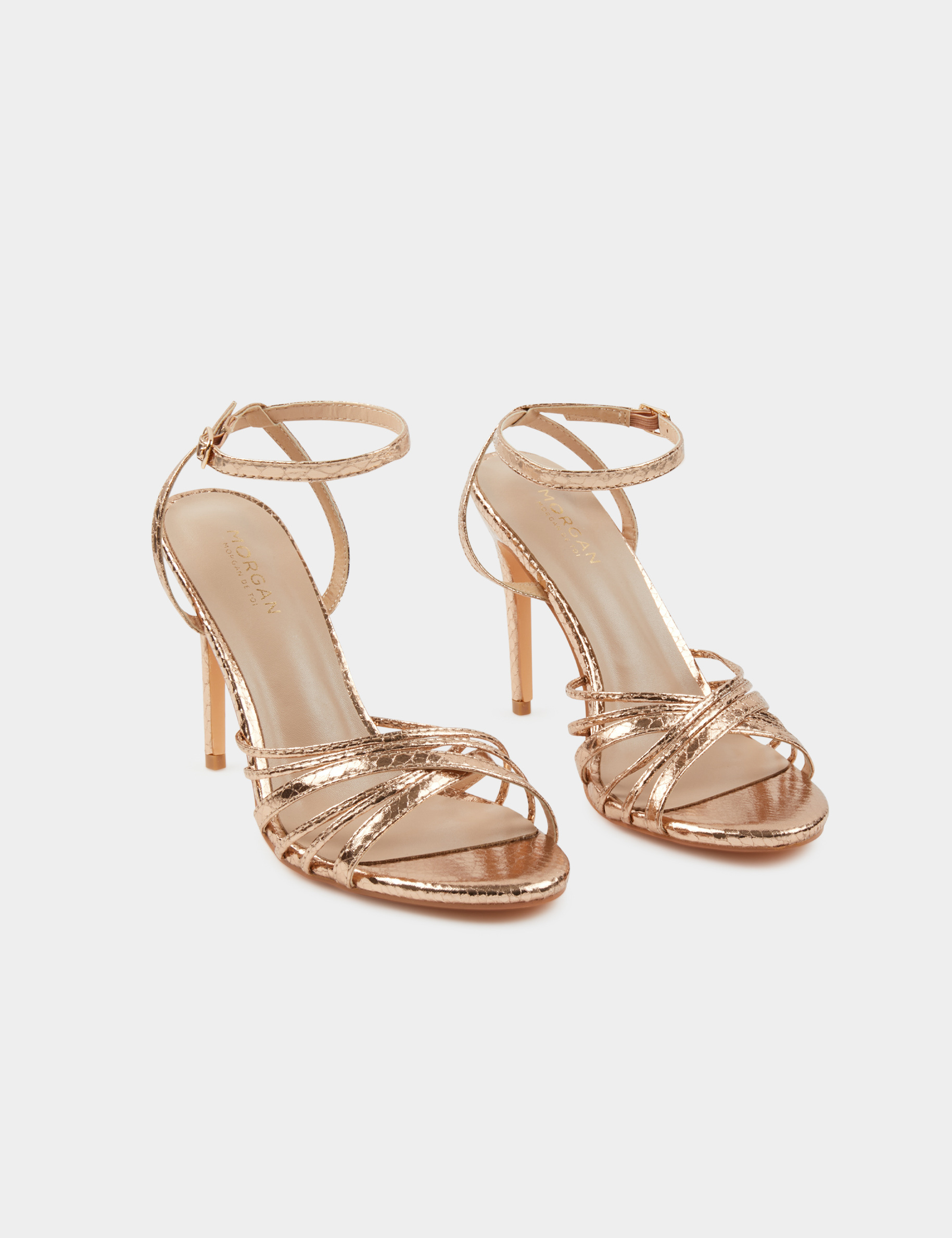 Stiletto sandals with straps pink ladies'