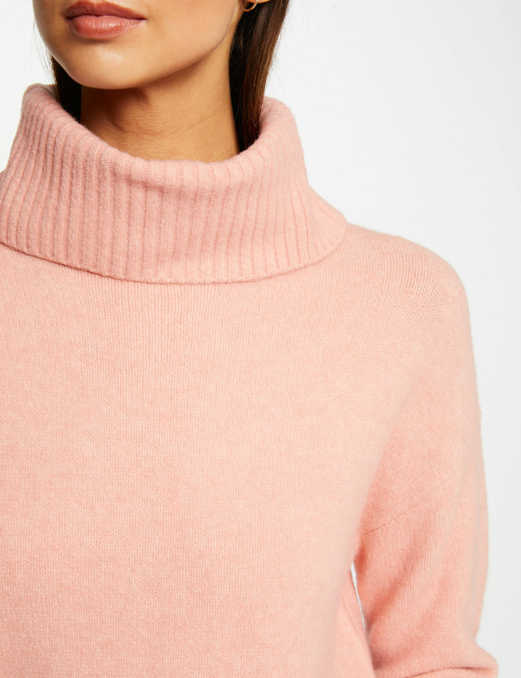 Long-sleeved jumper with turtleneck coral ladies'