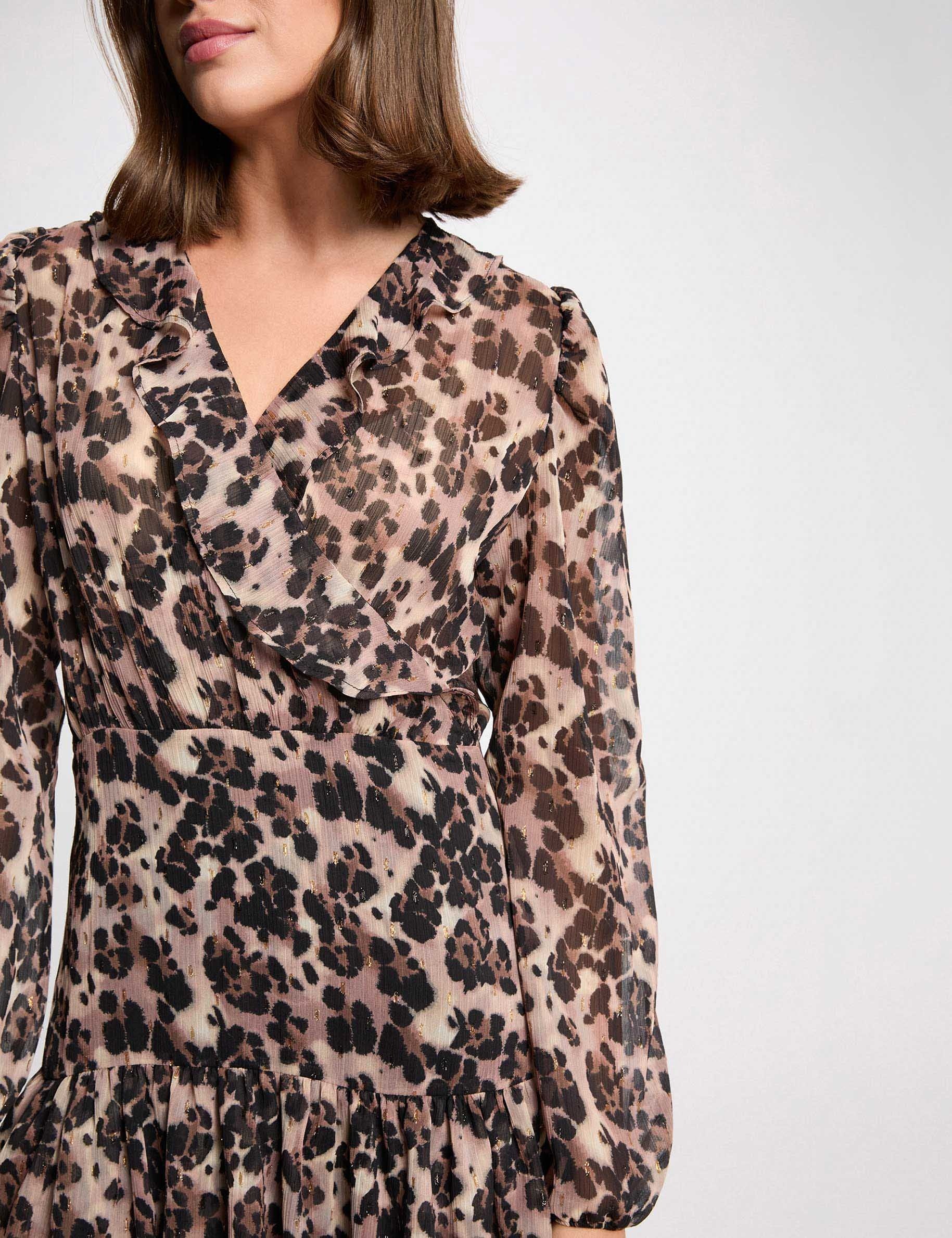 Short V-neck dress multicolor women