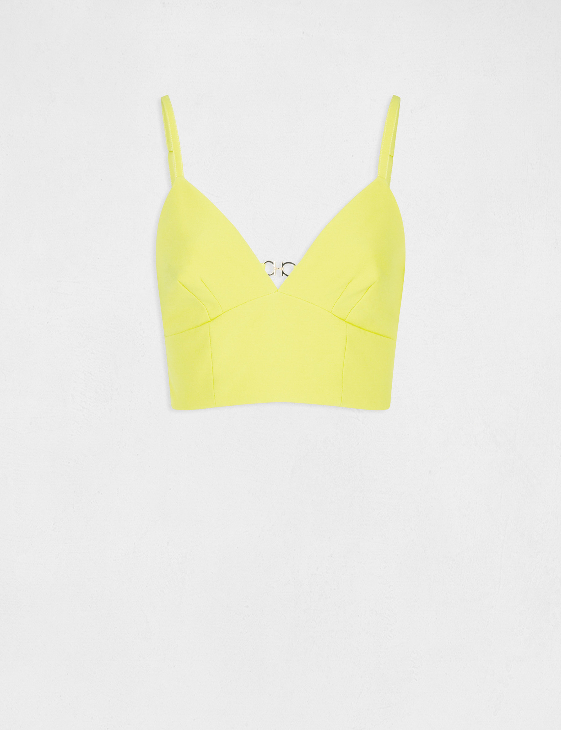 Bustier crop top back with ornament yellow ladies'