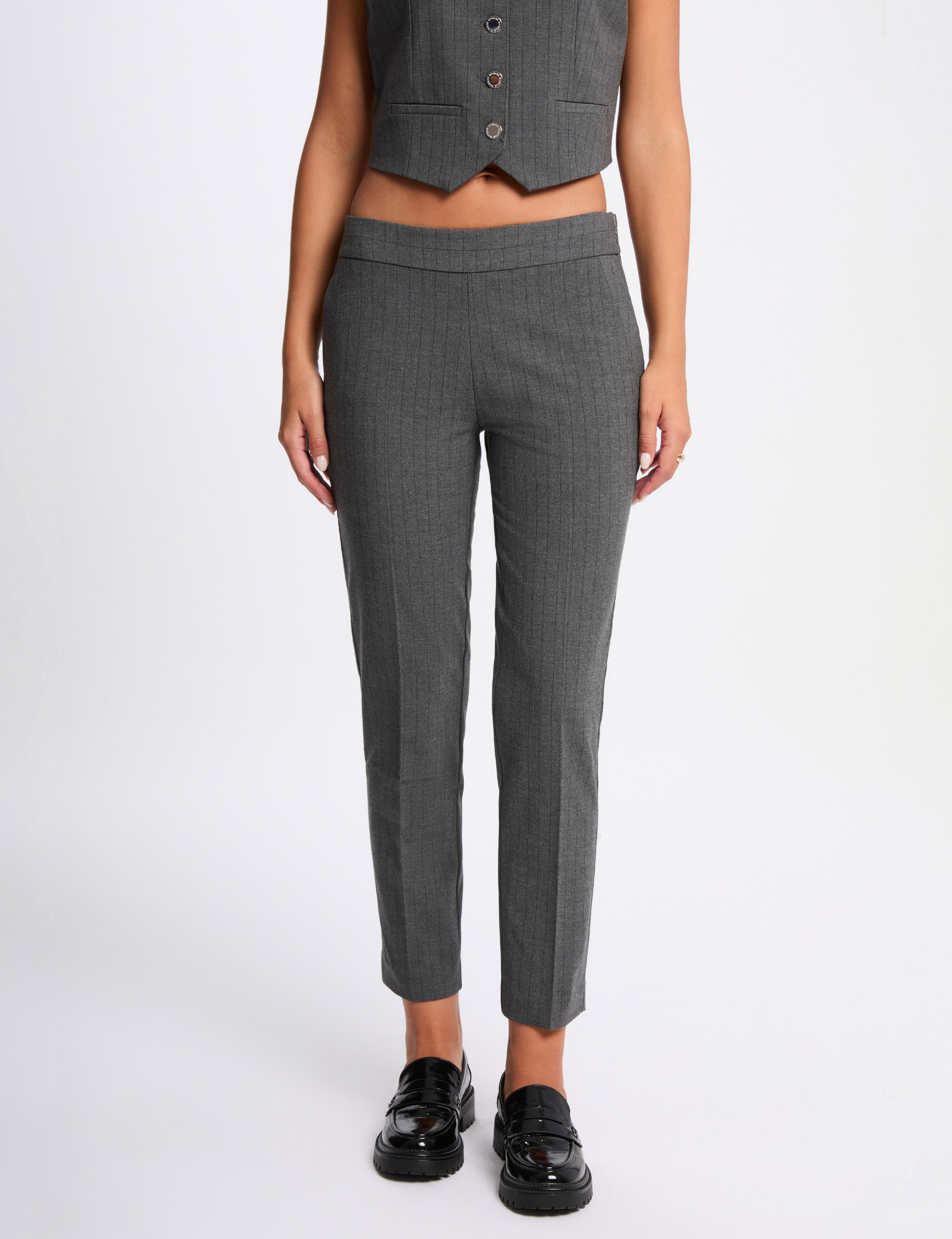 Slim cigarette trousers mid-grey women