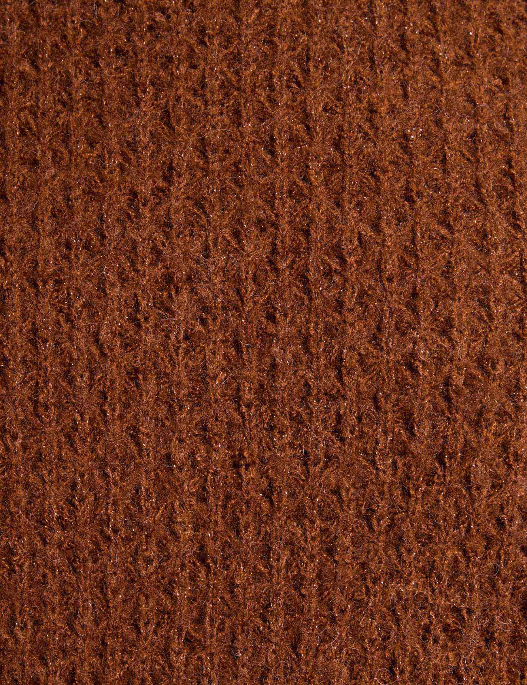 jumper round neck long sleeves cognac brown women null